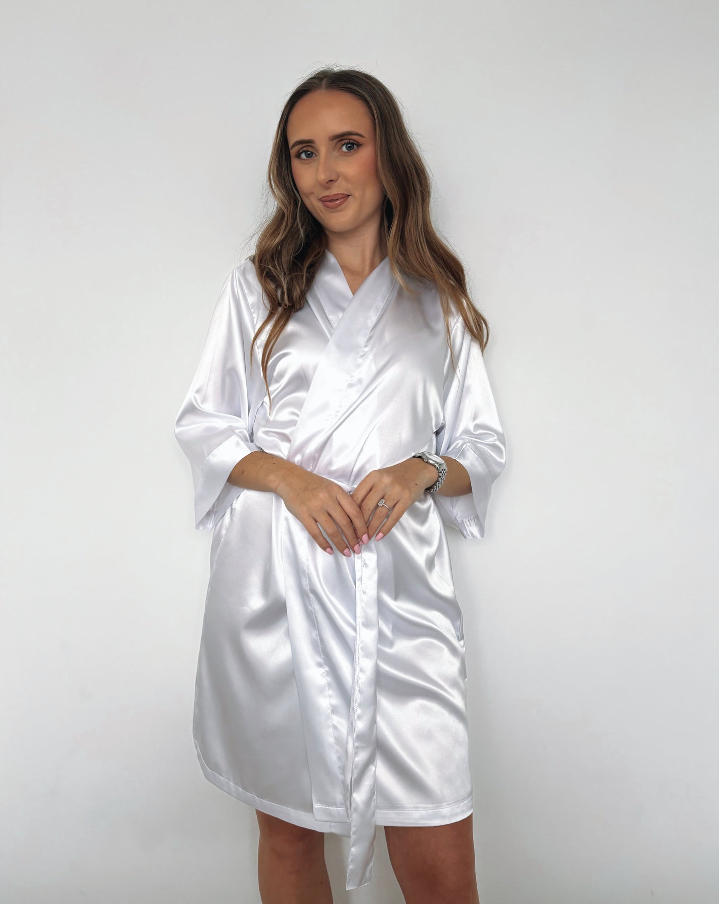 Bride Embroidered Satin Robe
