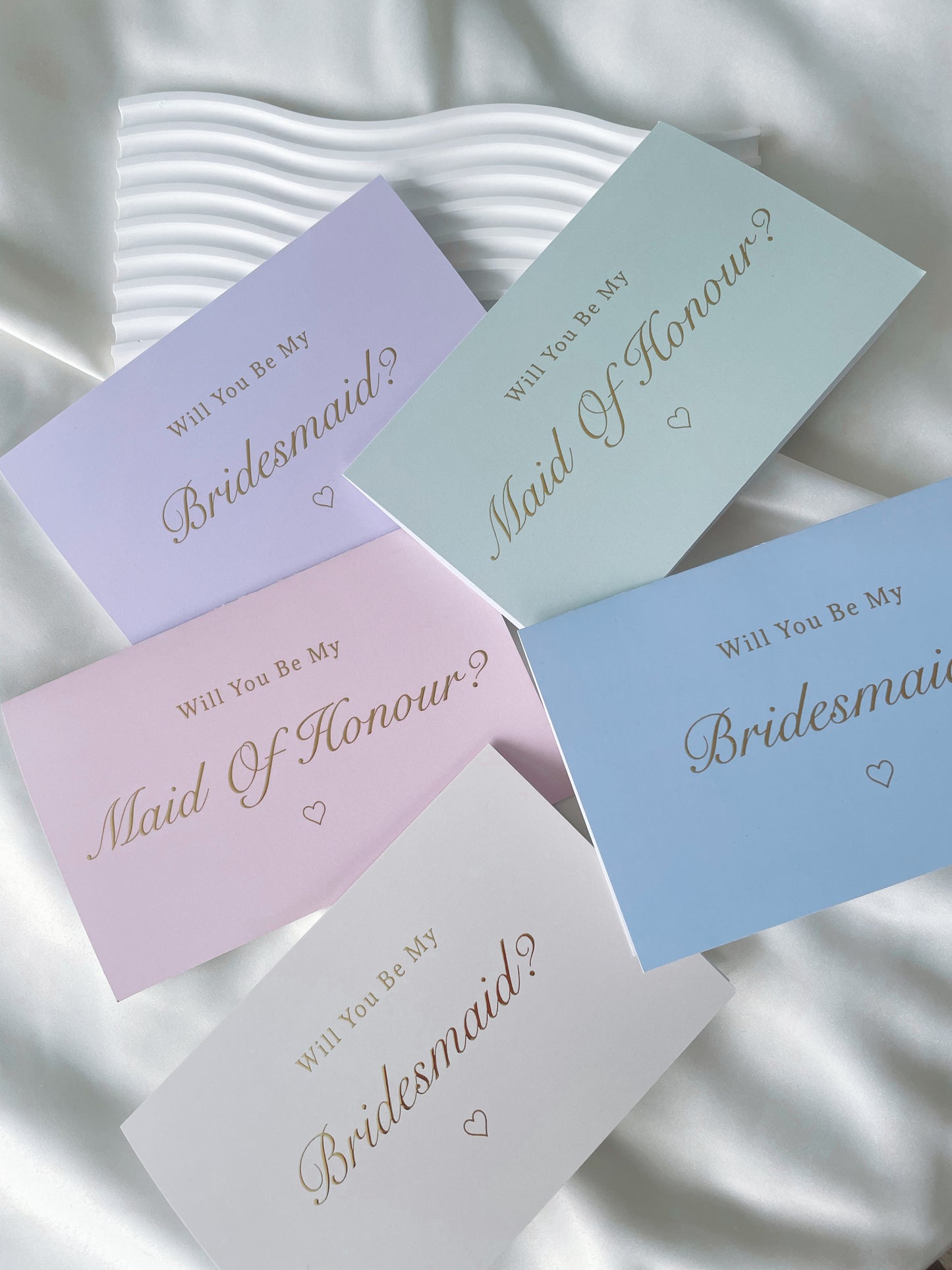 Will You Be My Bridesmaid - Blue Gold Foil Card