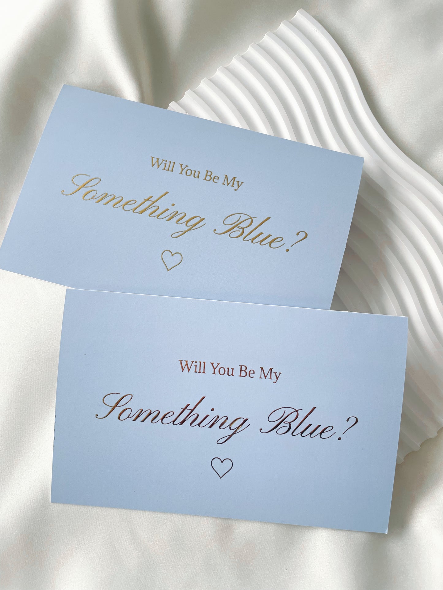 Will You Be My Something Blue Gold Foil Card