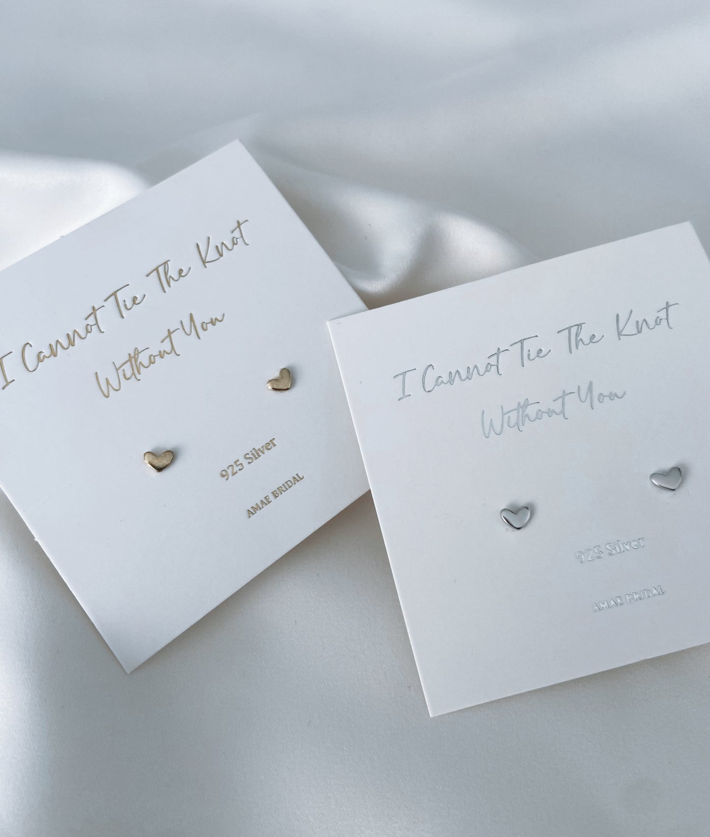 Sterling Silver Dainty Heart Bridesmaid Earrings