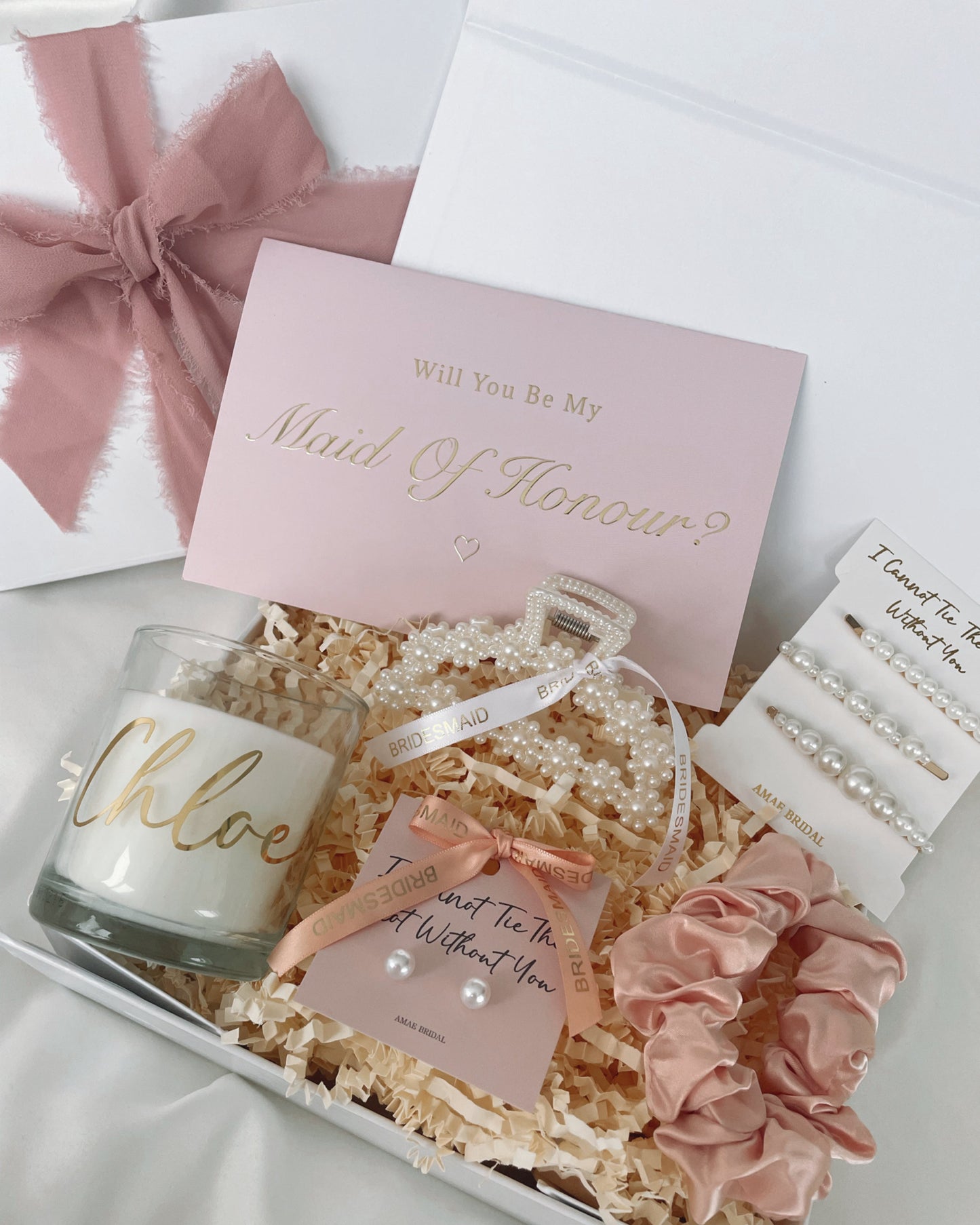Personalised Bridesmaid Proposal Gift Box - Pink