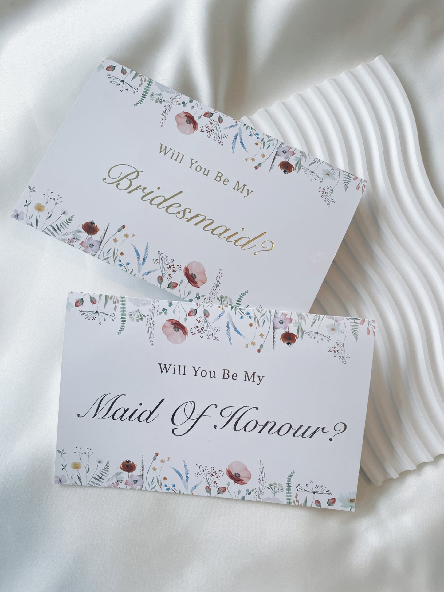 Will You Be My Bridesmaid Floral Gold Foil Card