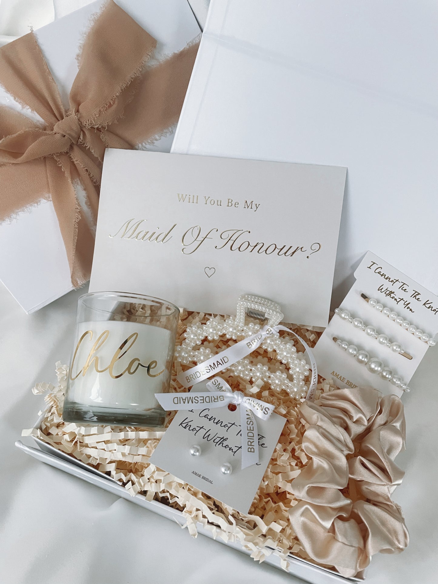 Personalised Bridesmaid Proposal Gift Box - Champagne