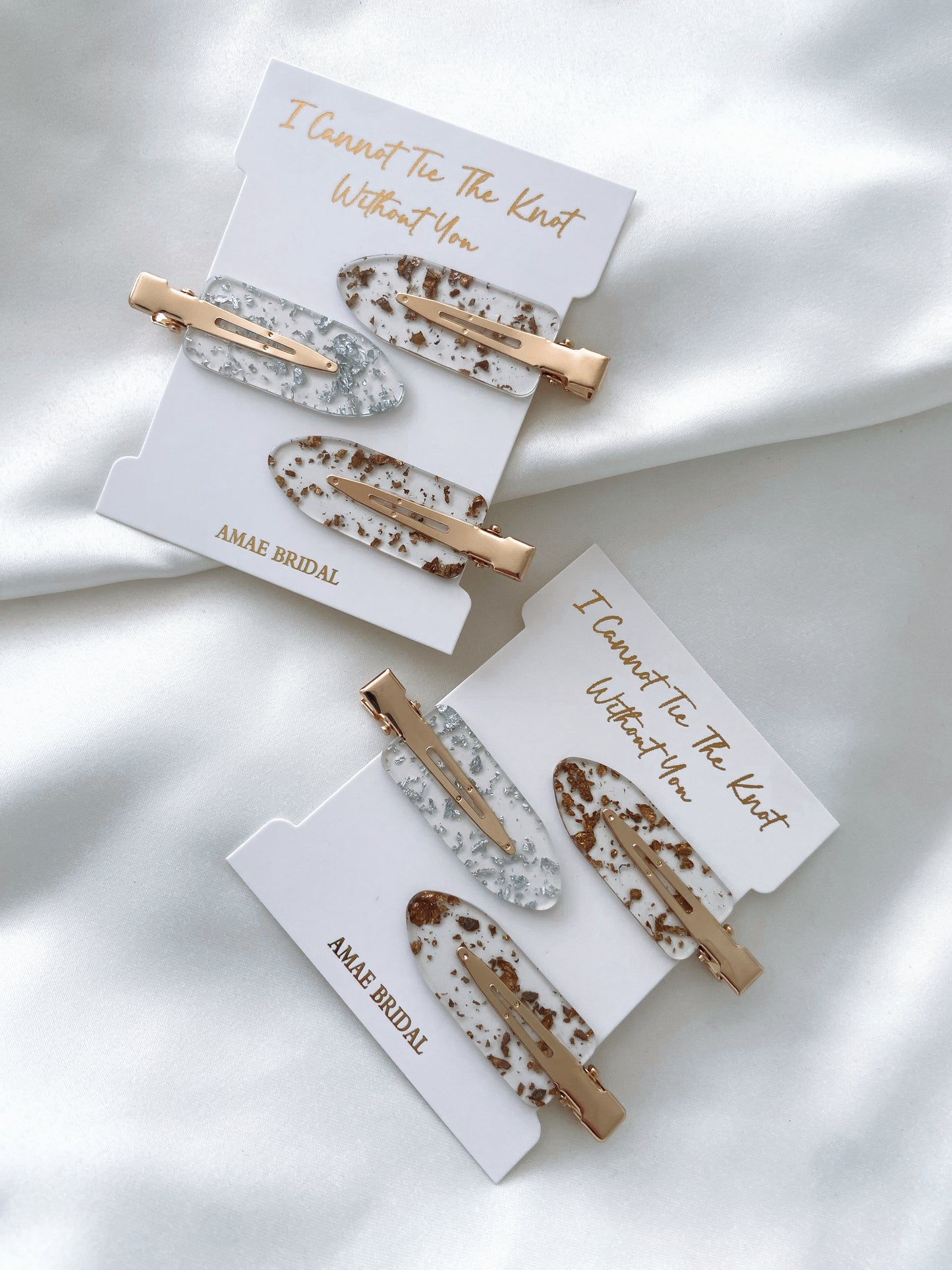 Bridesmaid Gold Foil Hair Clips
