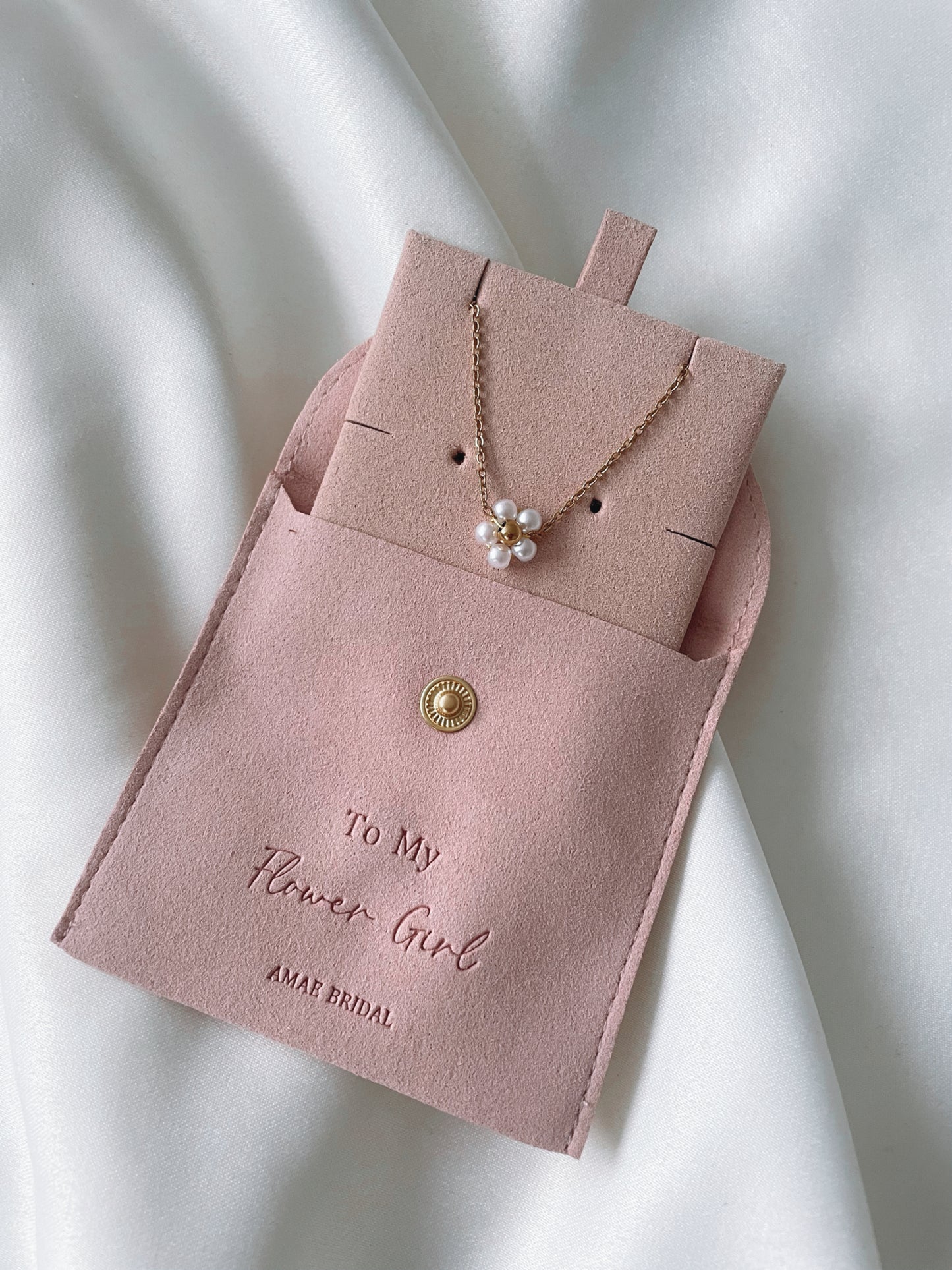 18k Gold Plated Pearl Flower Girl Necklace