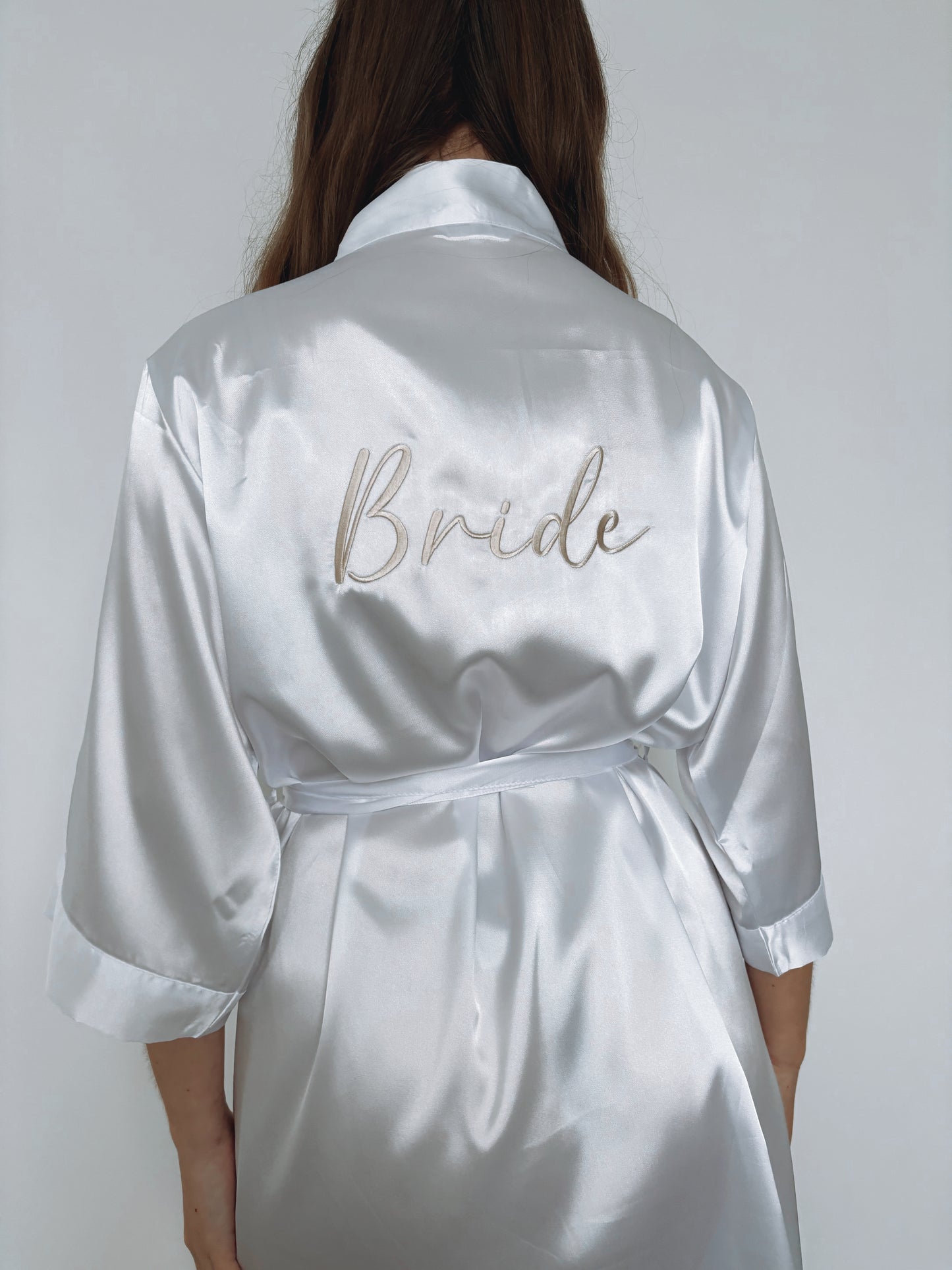 Bride Embroidered Satin Robe