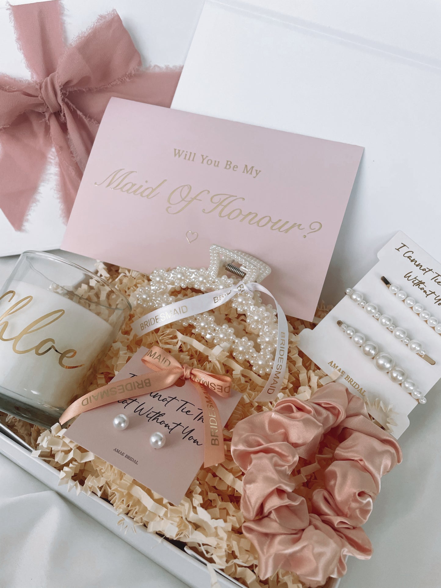 Personalised Bridesmaid Proposal Gift Box - Pink