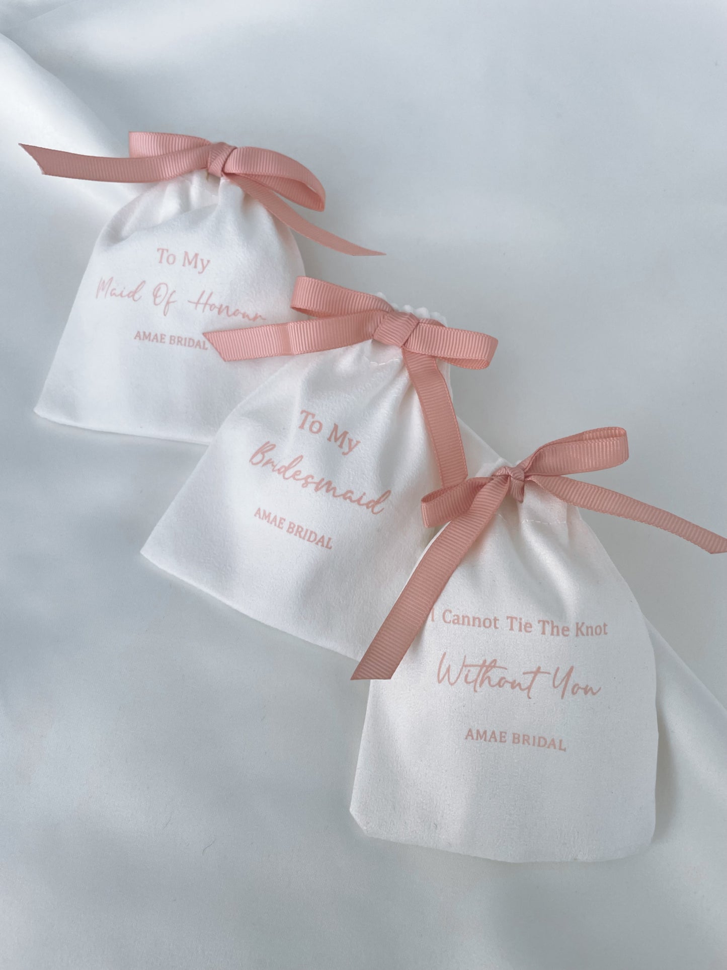 Pink Bow Bridal Party Pouches