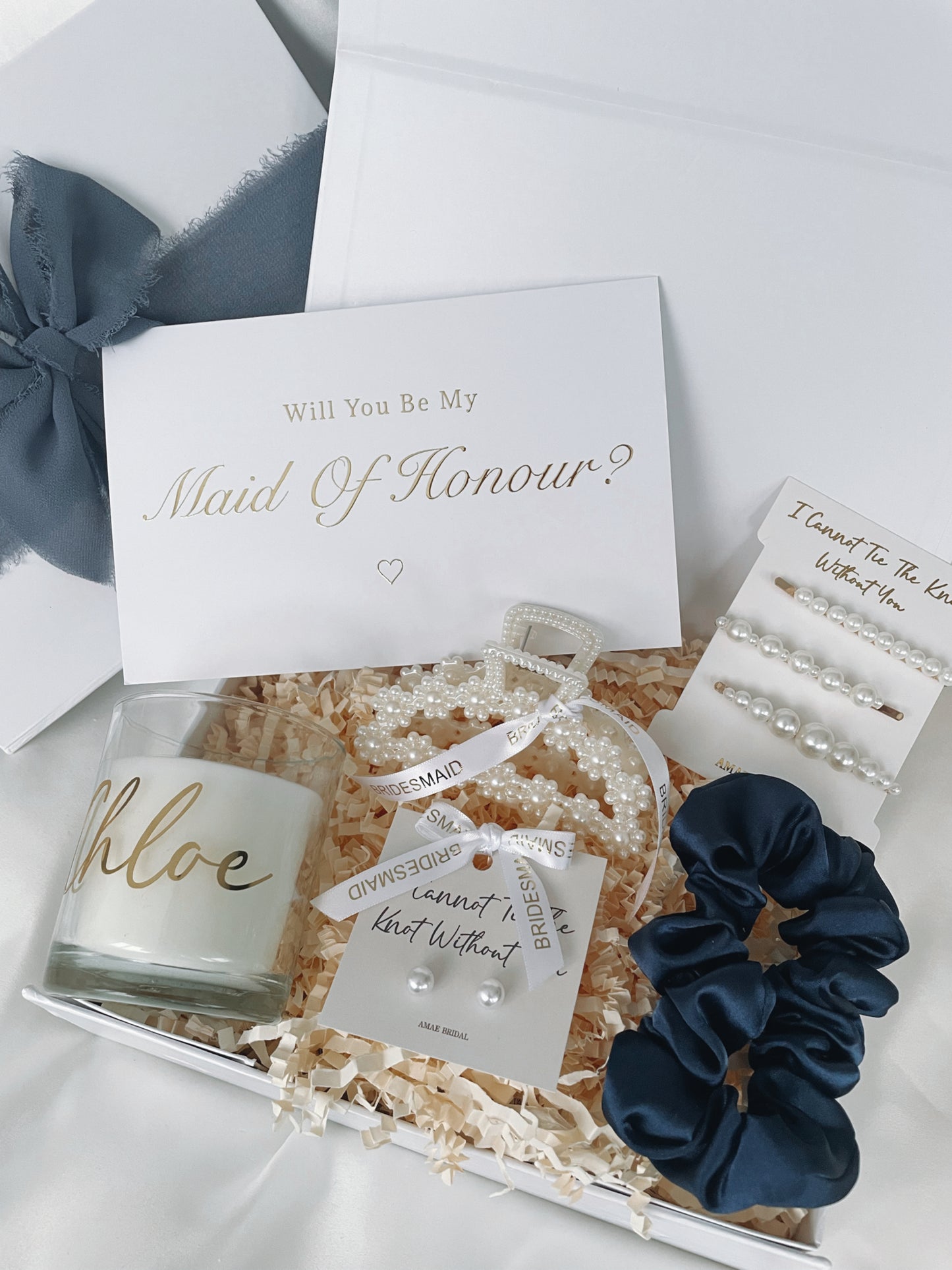 Personalised Bridesmaid Proposal Gift Box - Navy