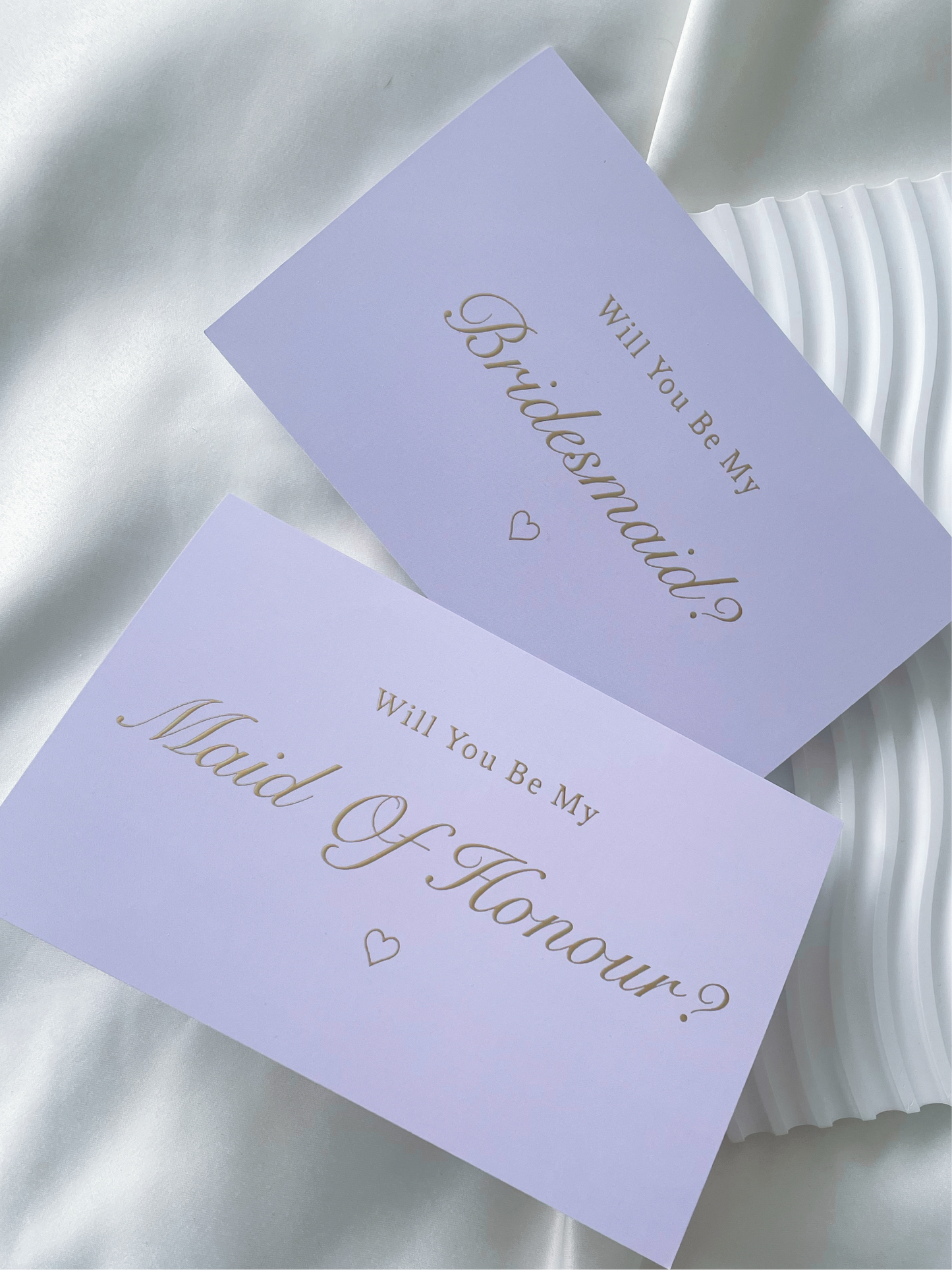 Will You Be My Bridesmaid Lilac Gold Foil Card