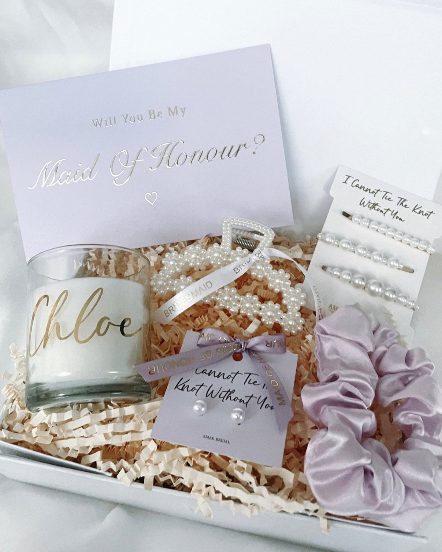 Personalised Bridesmaid Proposal Gift Box - Lilac