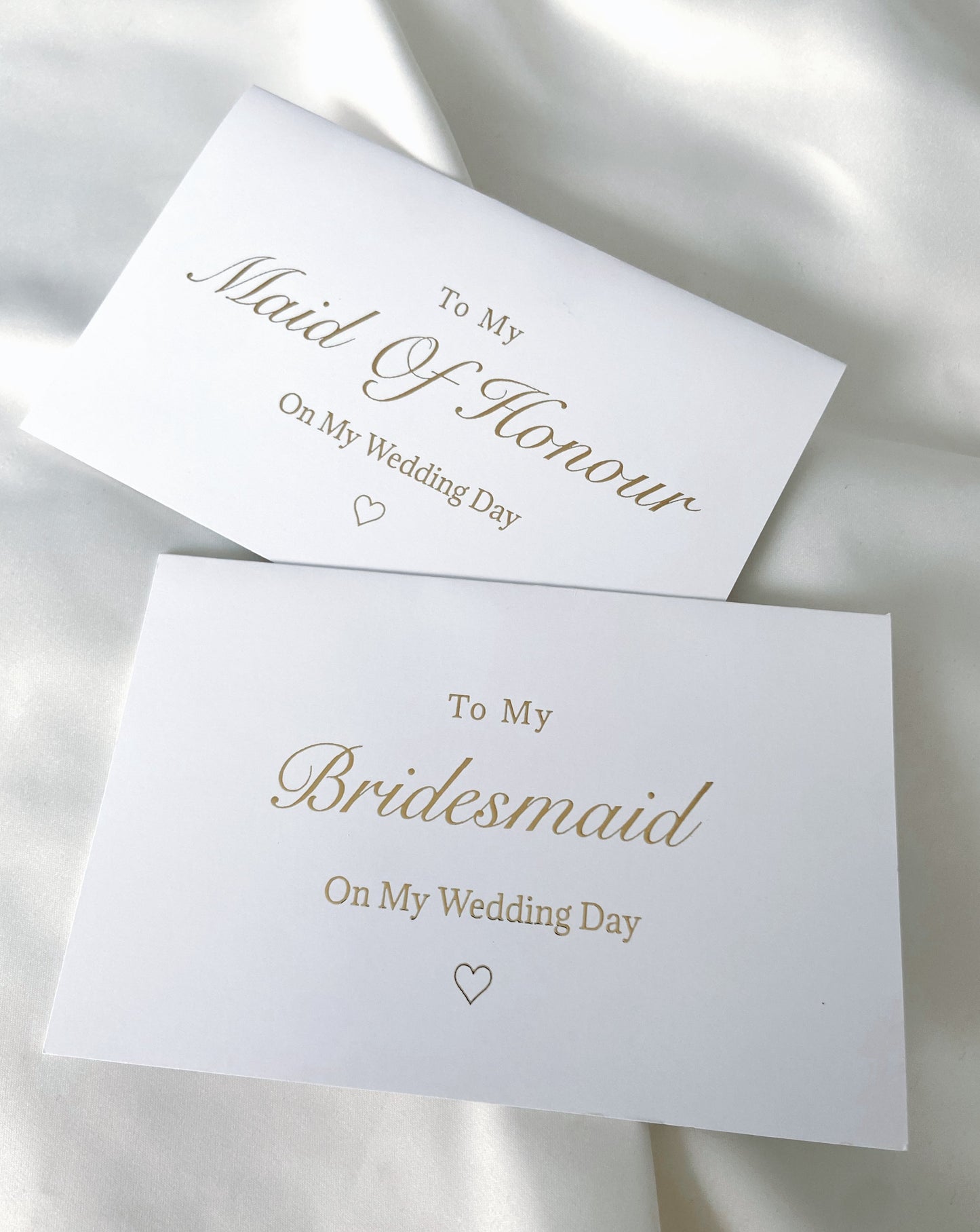 To My Bridesmaid On My Wedding Day Gold Foil Card