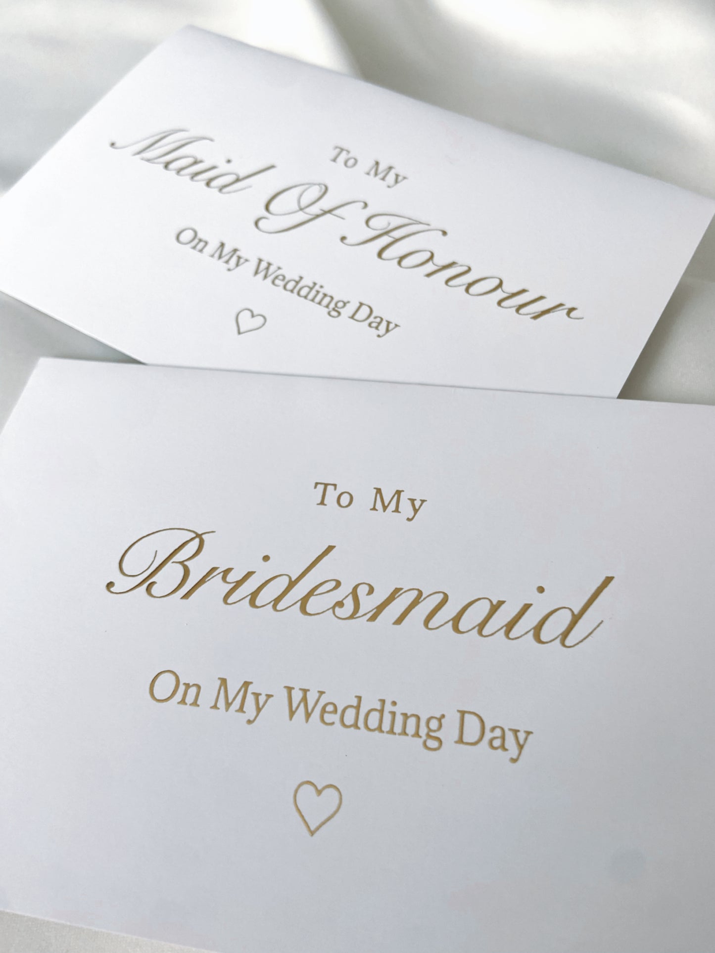 To My Bridesmaid On My Wedding Day Gold Foil Card