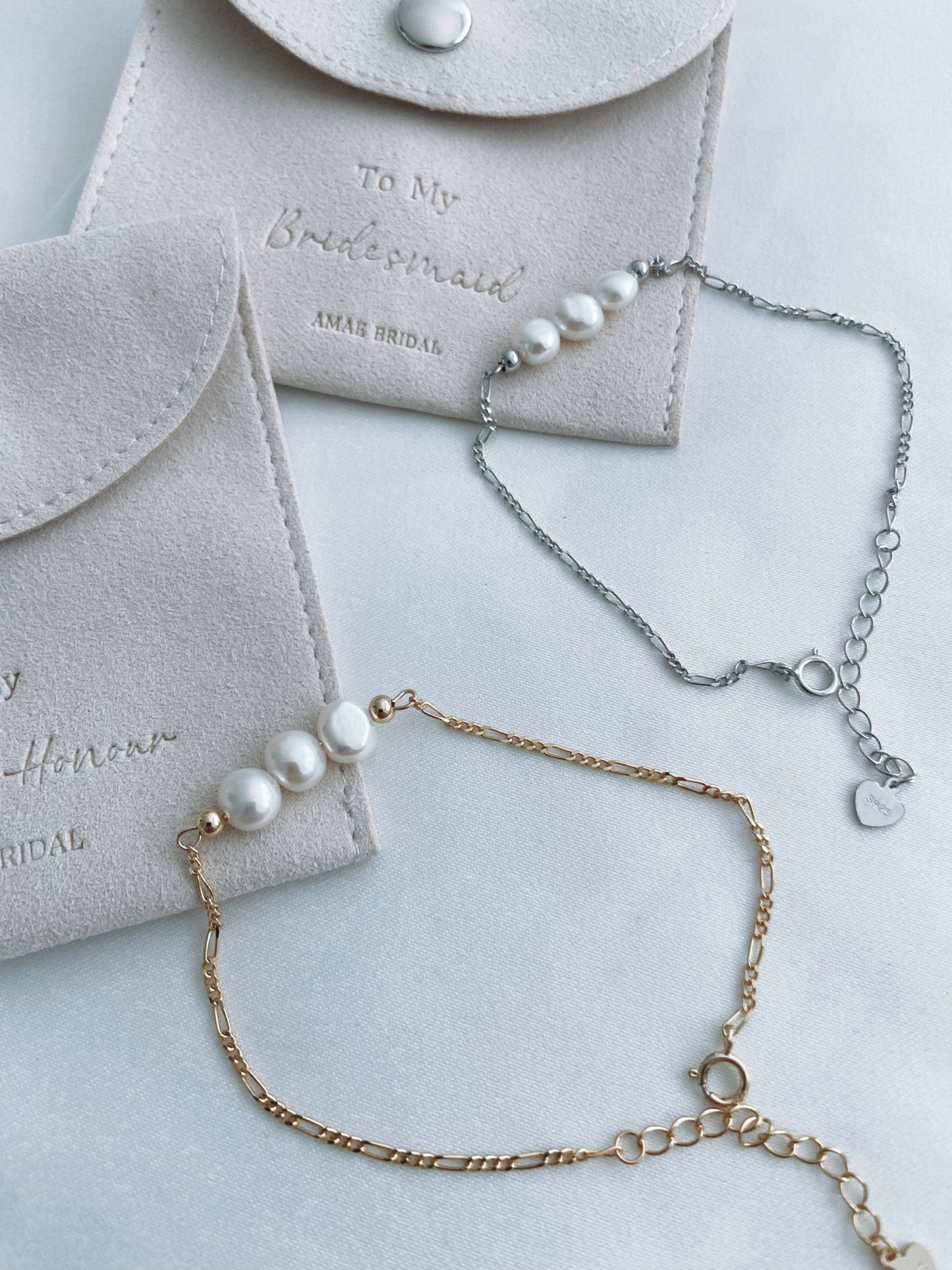 Sterling Silver Pearl Bracelet and Earring Set
