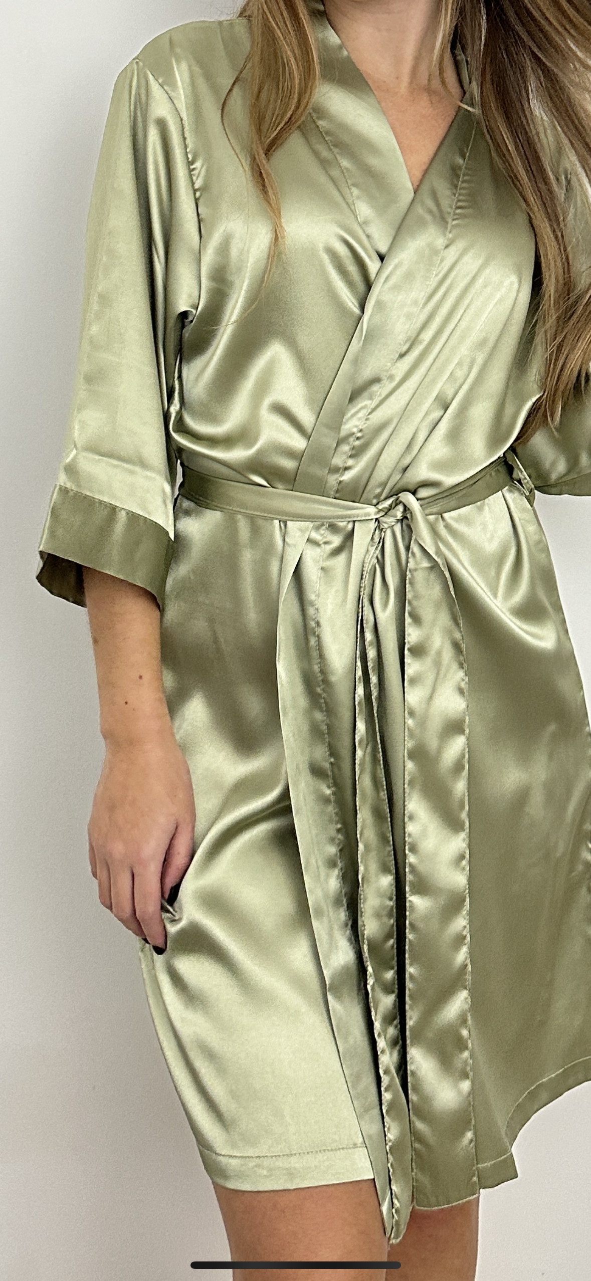 Personalised Bridal Robes- Dusty Sage