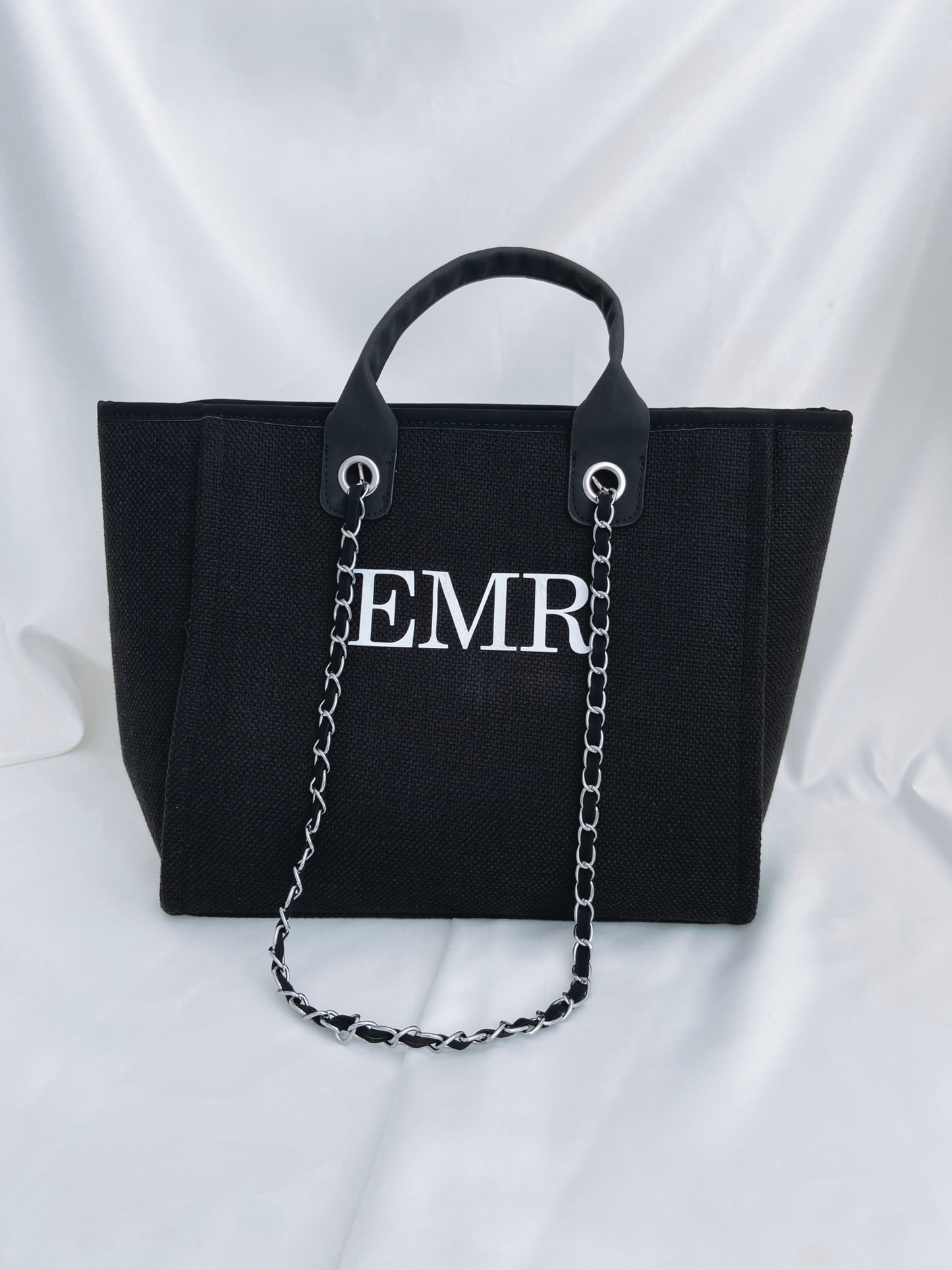 Personalised Initial Beach Bag - Black