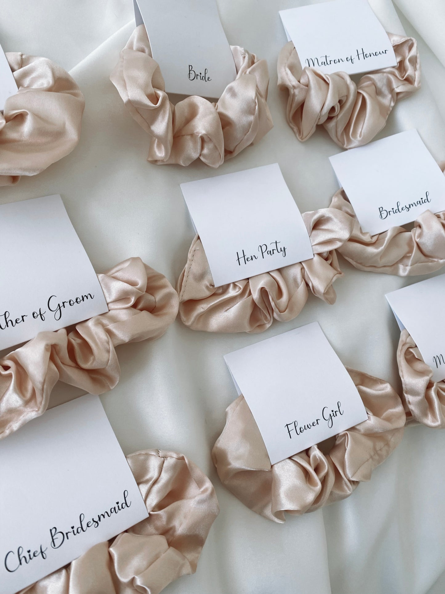 Personalised Champagne Satin Scrunchie
