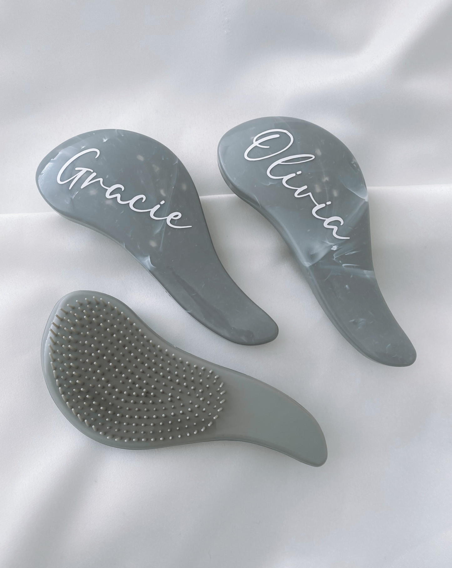 Personalised Grey Mini Hairbrush