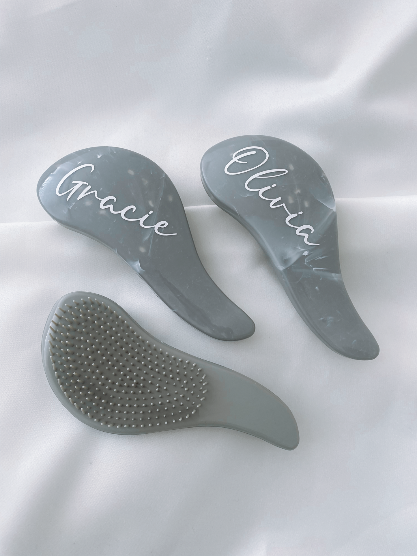 Personalised Grey Mini Hairbrush