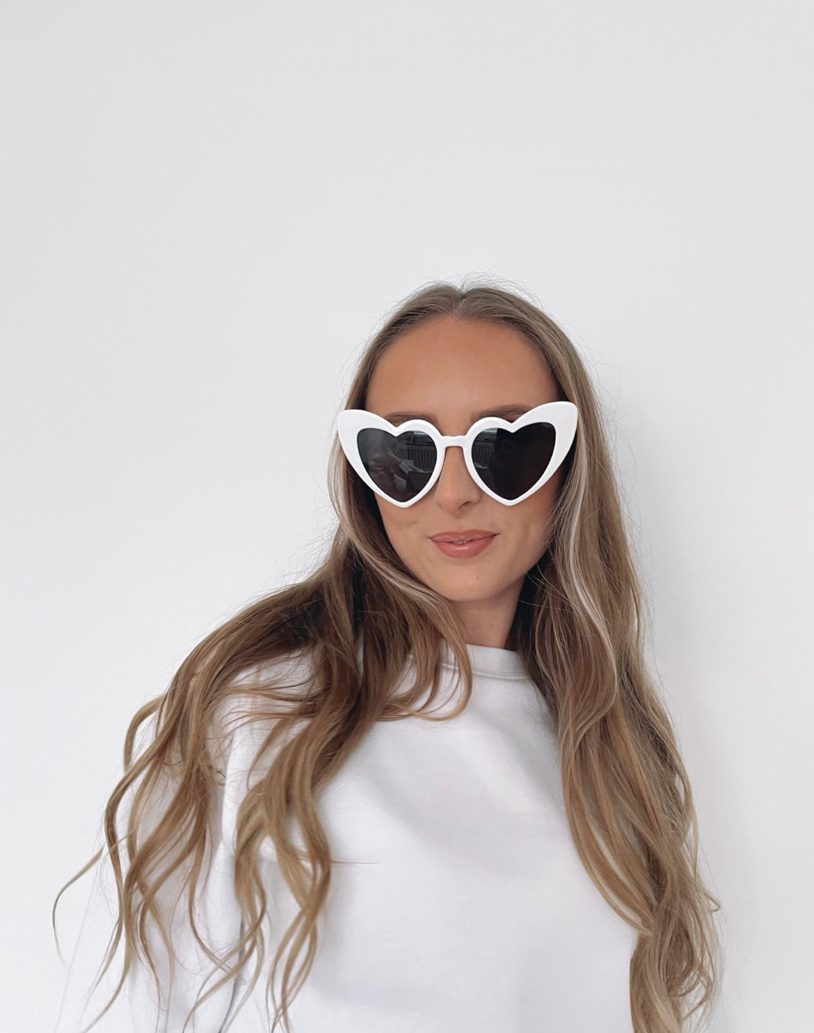 Heart Shaped Sunglasses- White