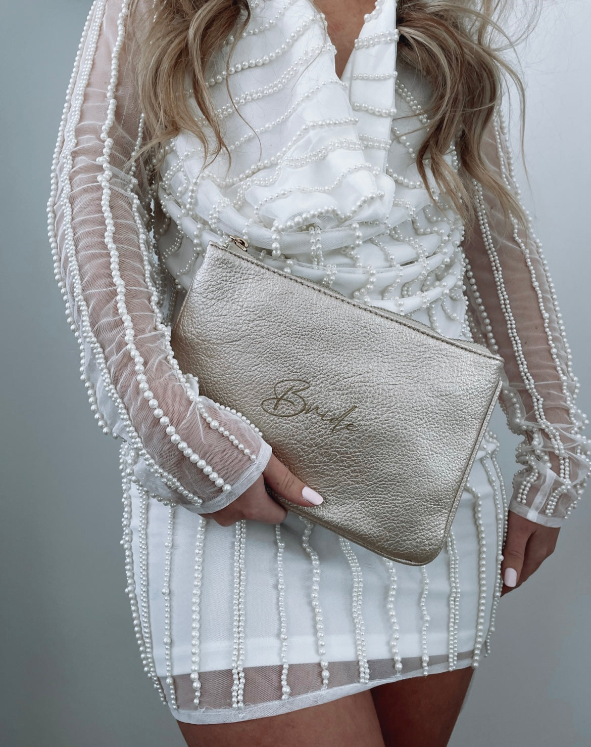 Gold Bride Make Up Clutch Bag