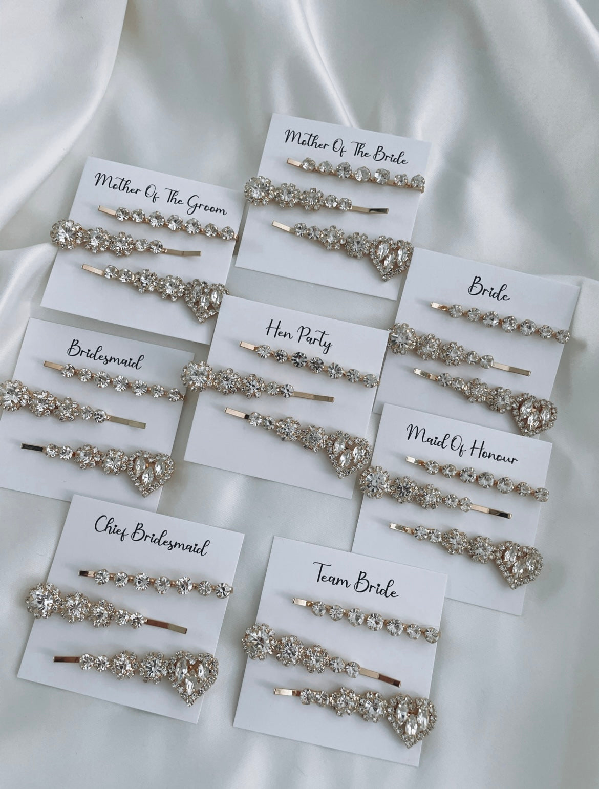 Personalised Gold Diamante Hair Clips