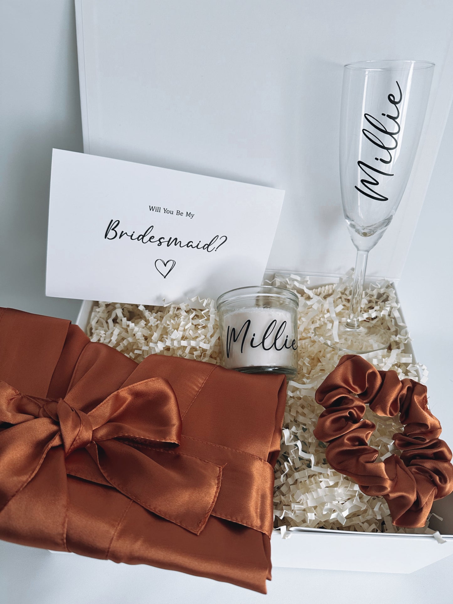 Bridesmaid Proposal Box - Rust Robe Gift Box