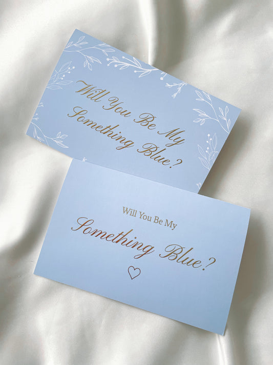 Will You Be My Something Blue Gold Foil Card