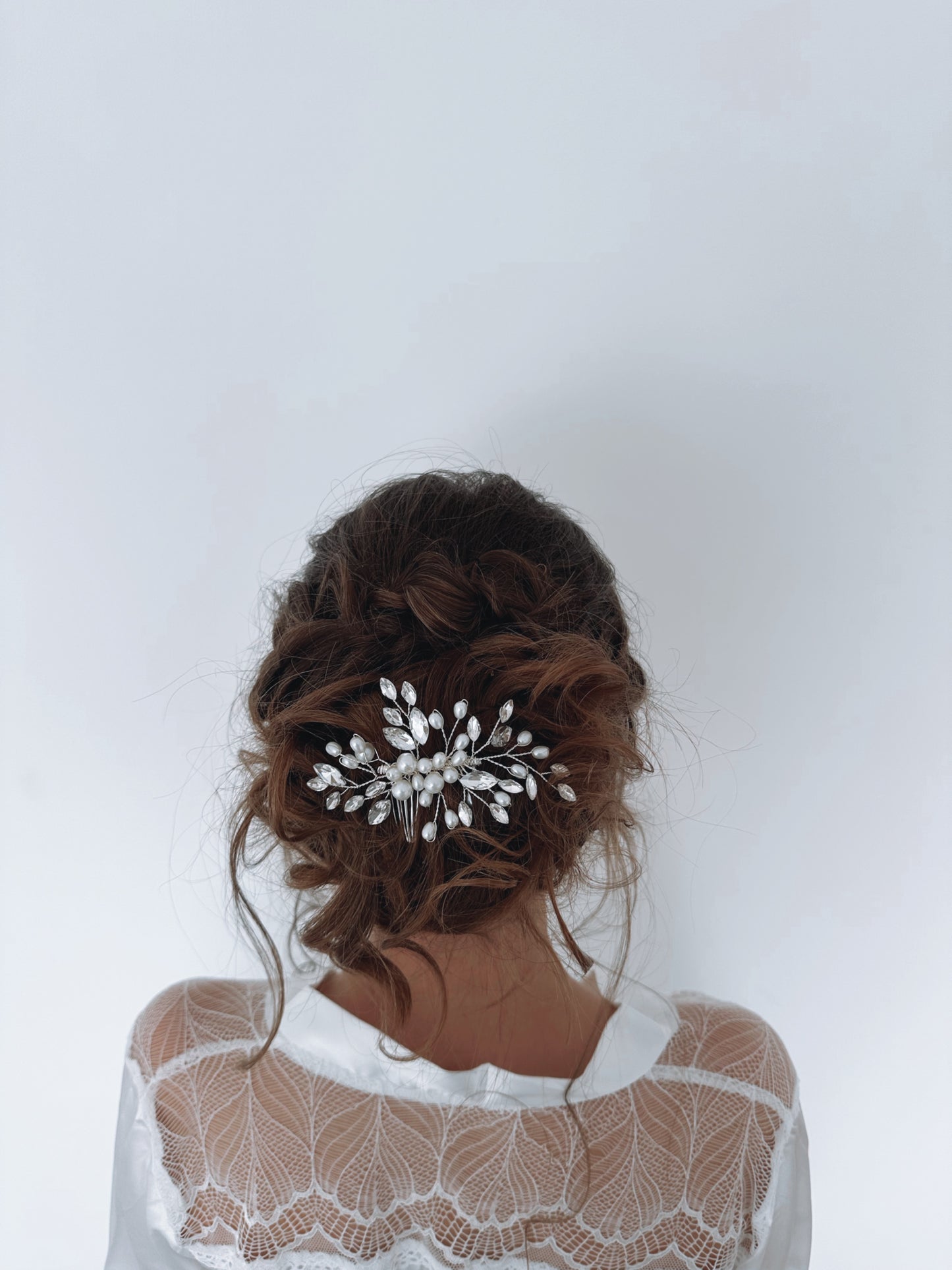 Amelie - Pearl And Diamond Wedding Hair Piece