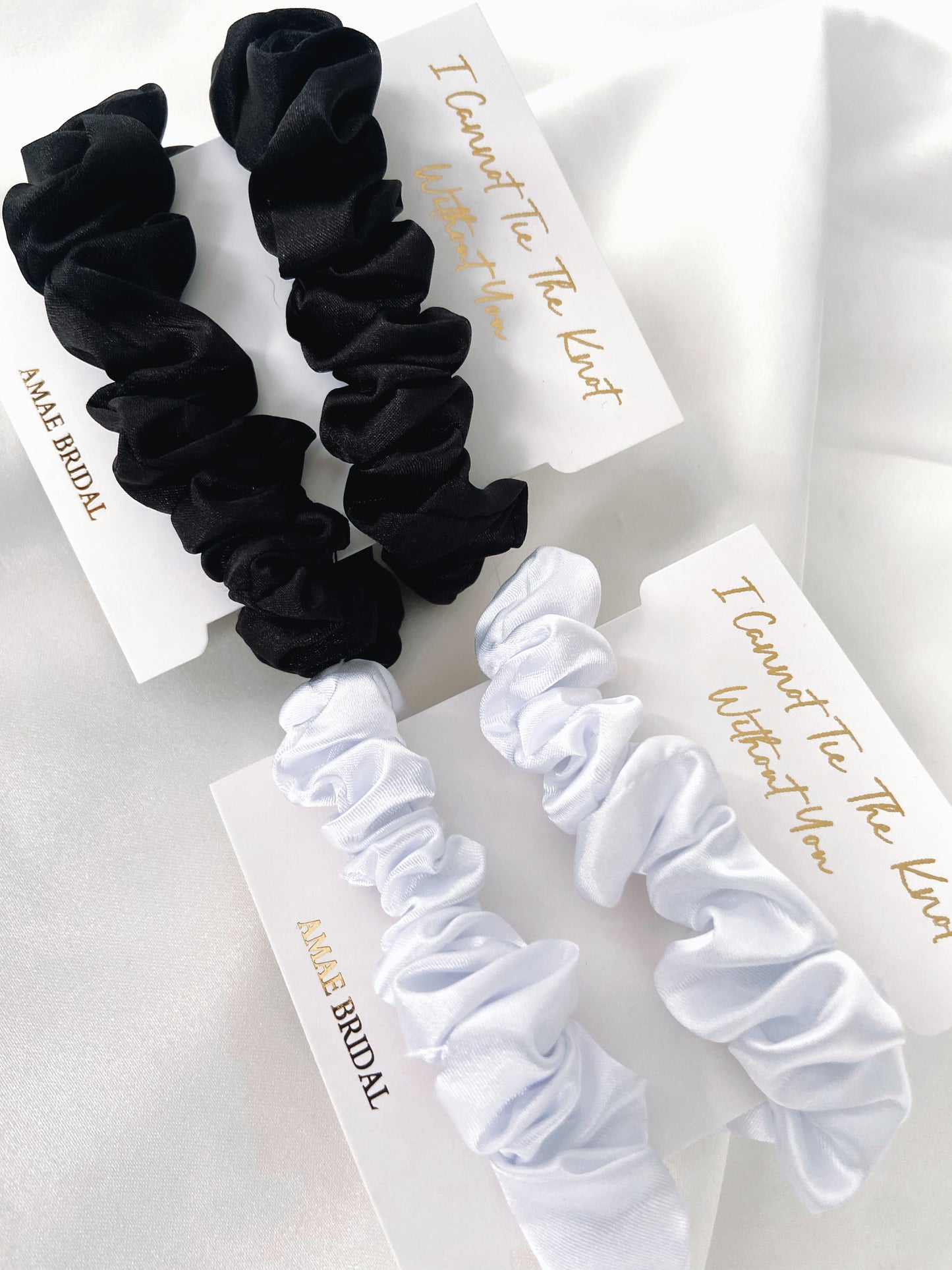 I Cannot Tie The Knot Without You Scrunchies- White