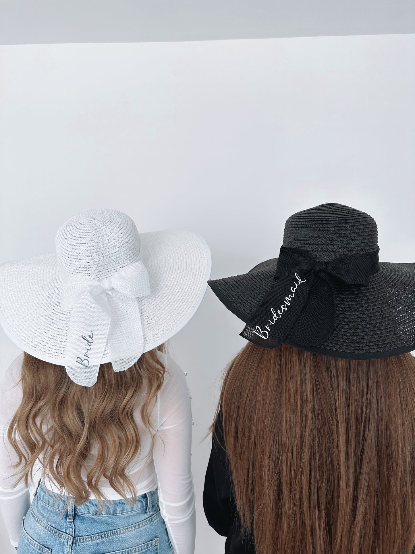 White Personalised Straw Floppy Beach Hat