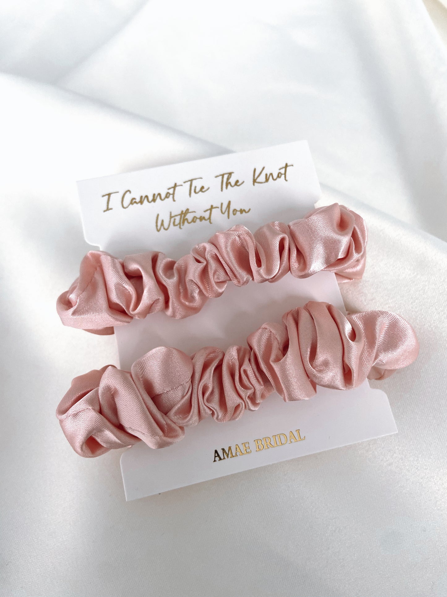 I Cannot Tie The Knot Without You Scrunchies - Pink