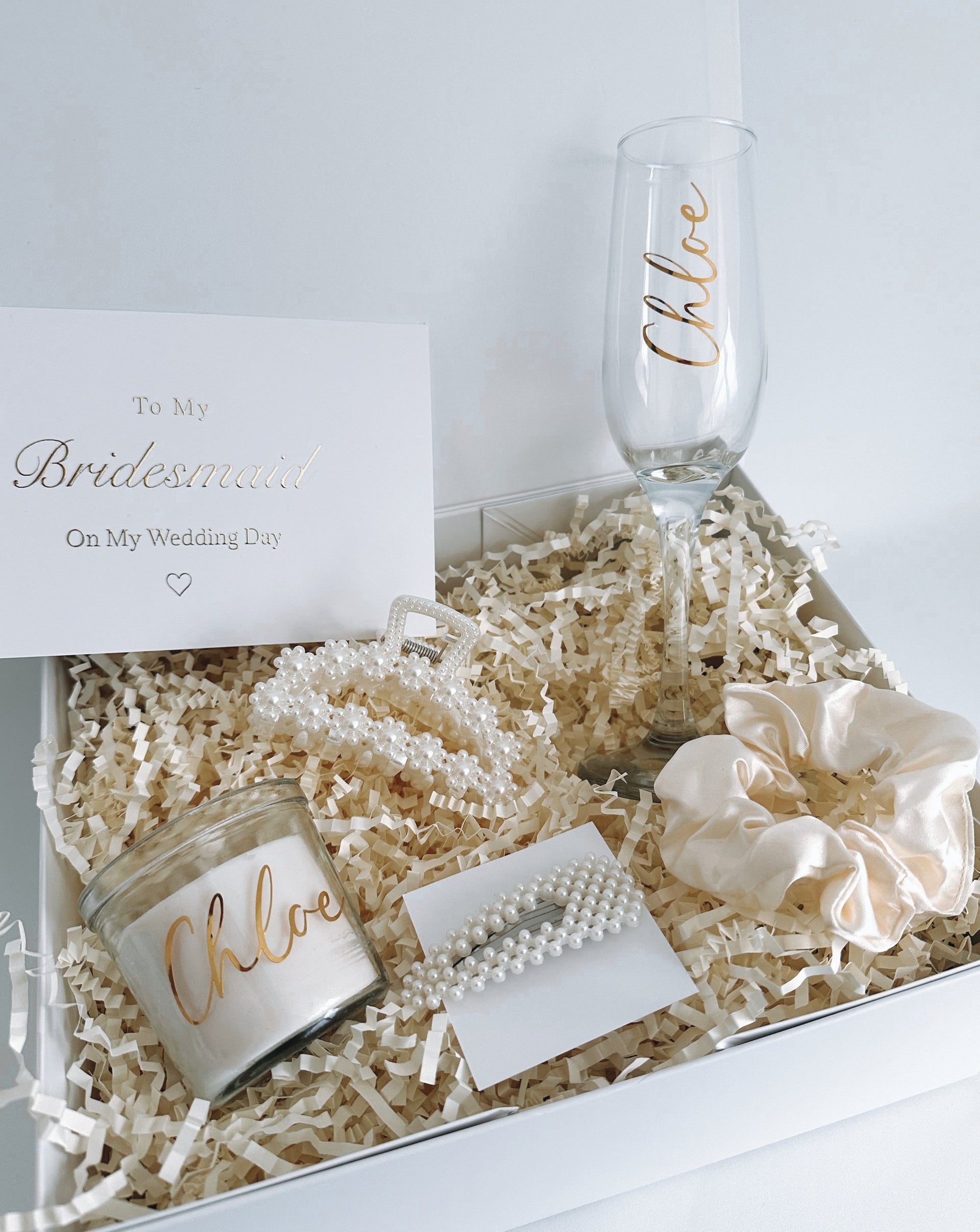 Personalised Bridesmaid Proposal Gift Box Pearl