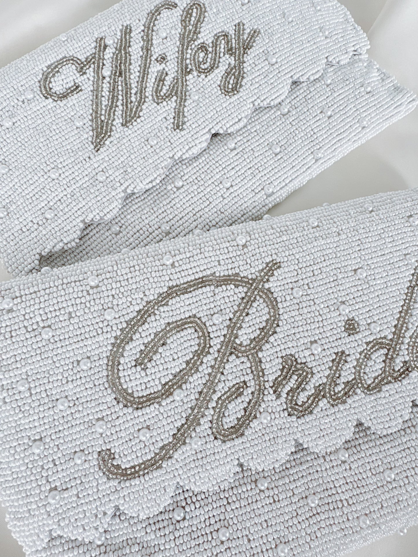 Personalised Beaded Bridal Clutch Bag