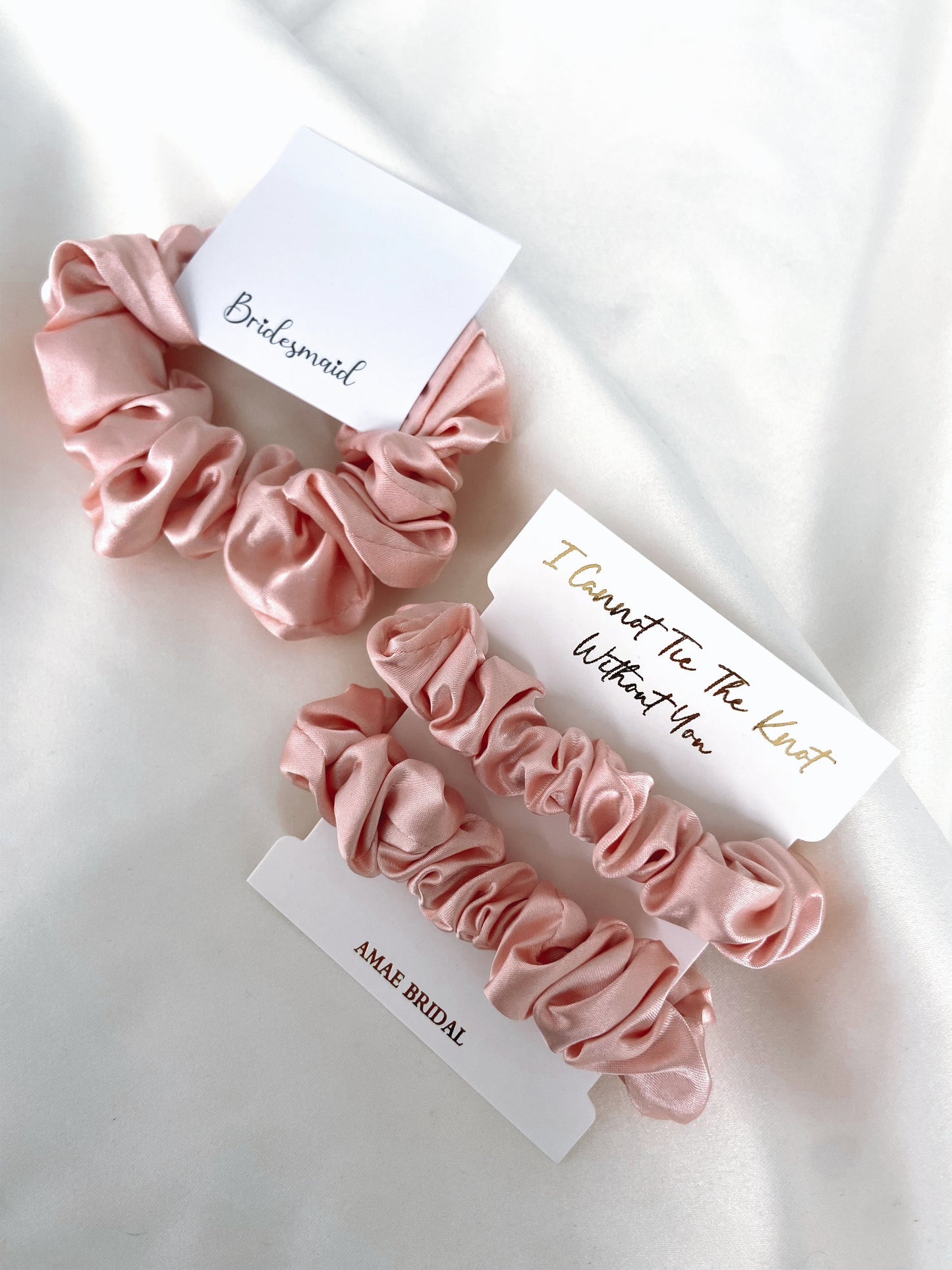 I Cannot Tie The Knot Without You Scrunchies - Pink