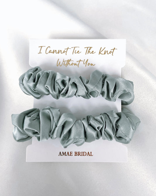 I Cannot Tie The Knot Without You Scrunchies - Sage Green