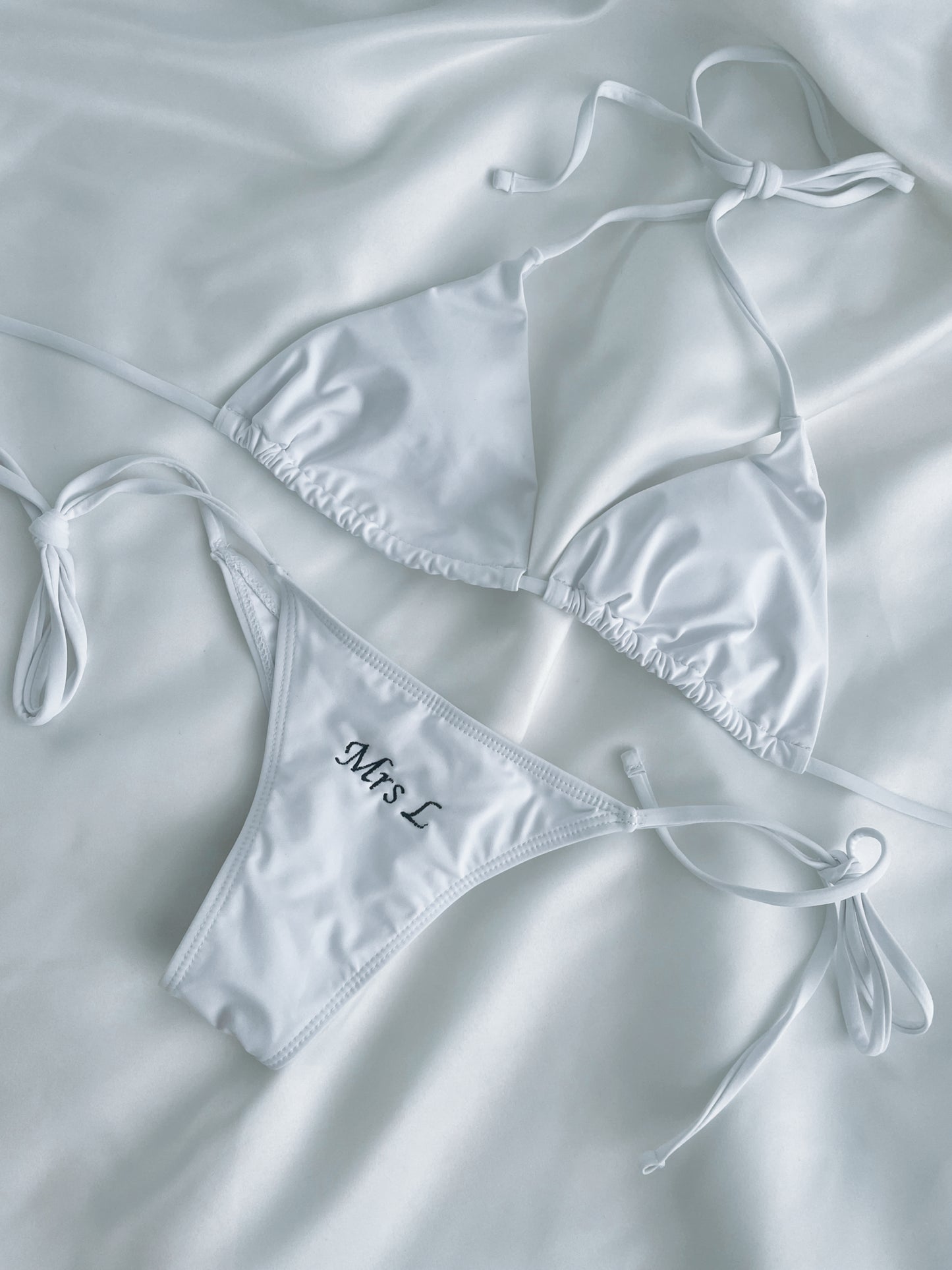 Personalised Embroidered White Bikini