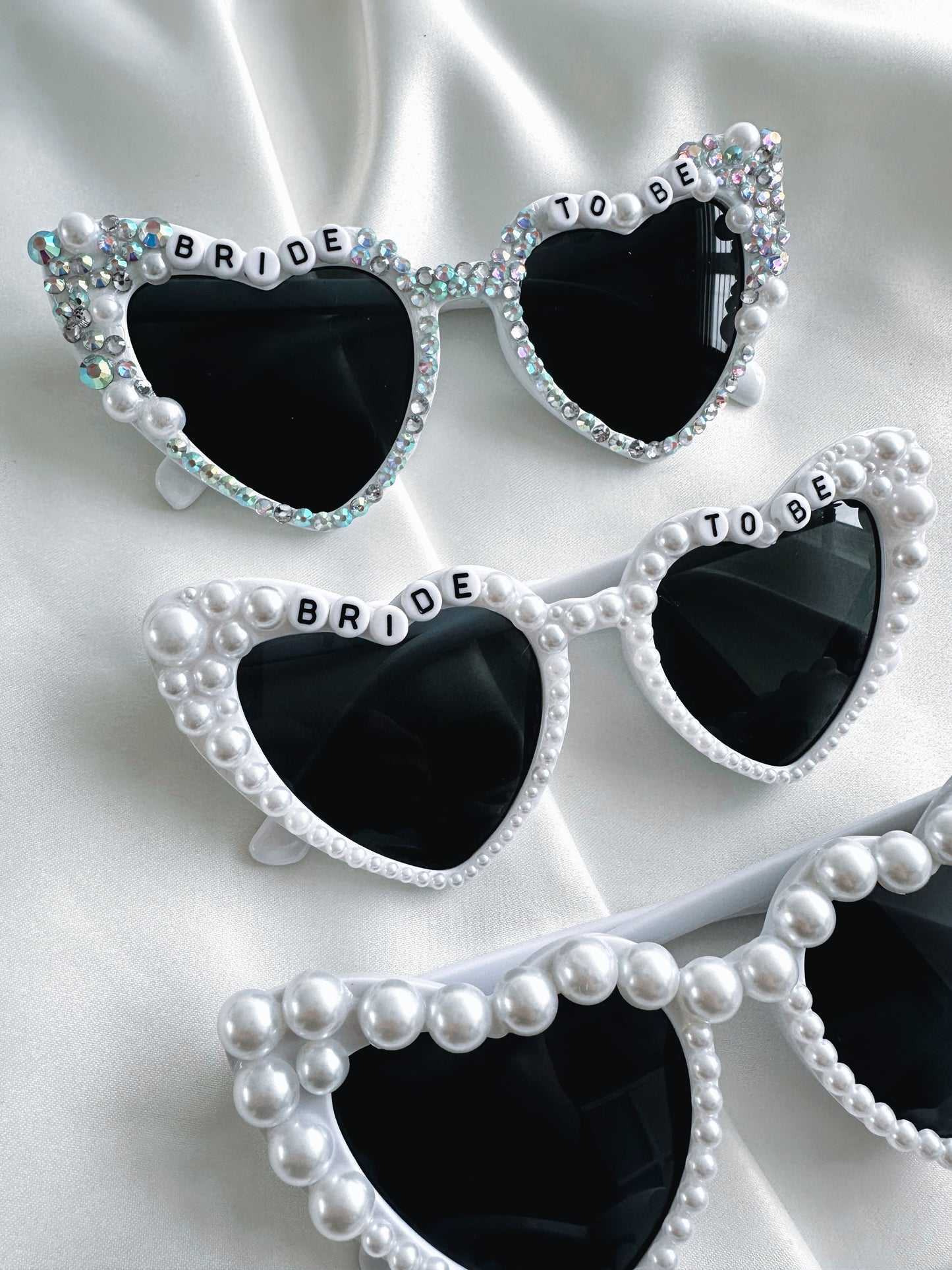 Bride To Be Pearl Heart Shaped Sunglasses