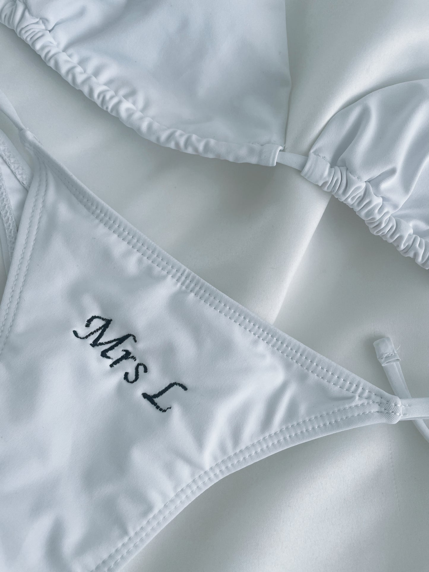 Personalised Embroidered White Bikini