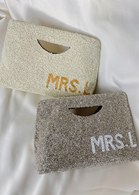 Personalised Beaded Bridal Baguette Bag