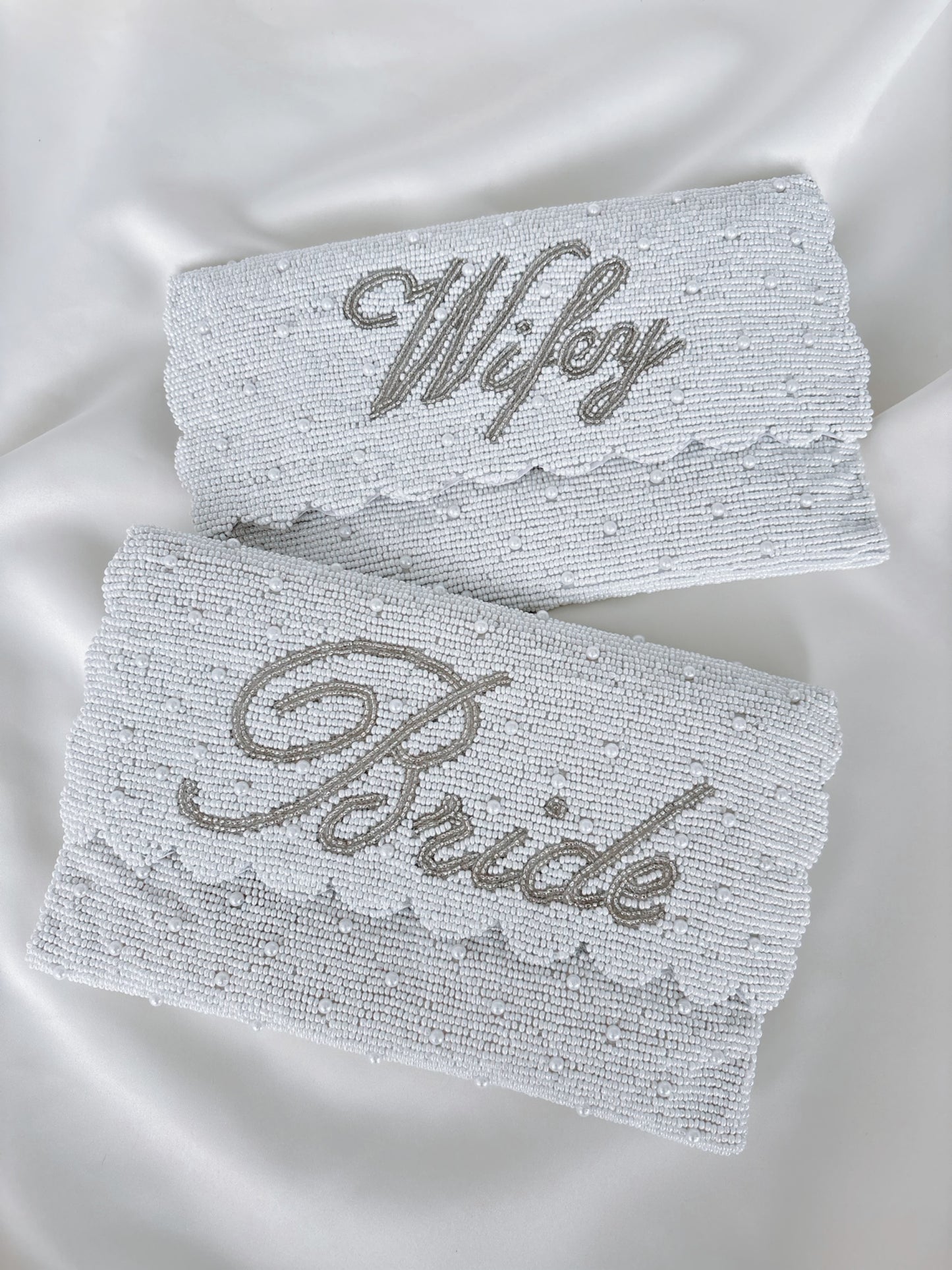 Personalised Beaded Bridal Clutch Bag