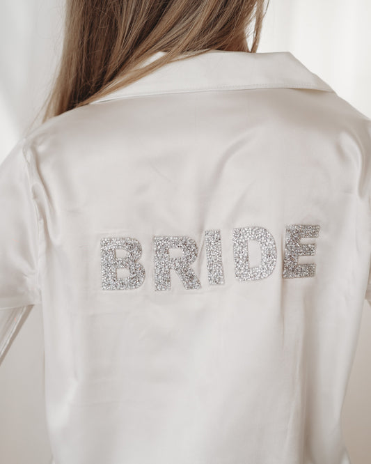Personalised Diamante Bride Pyjamas - Long