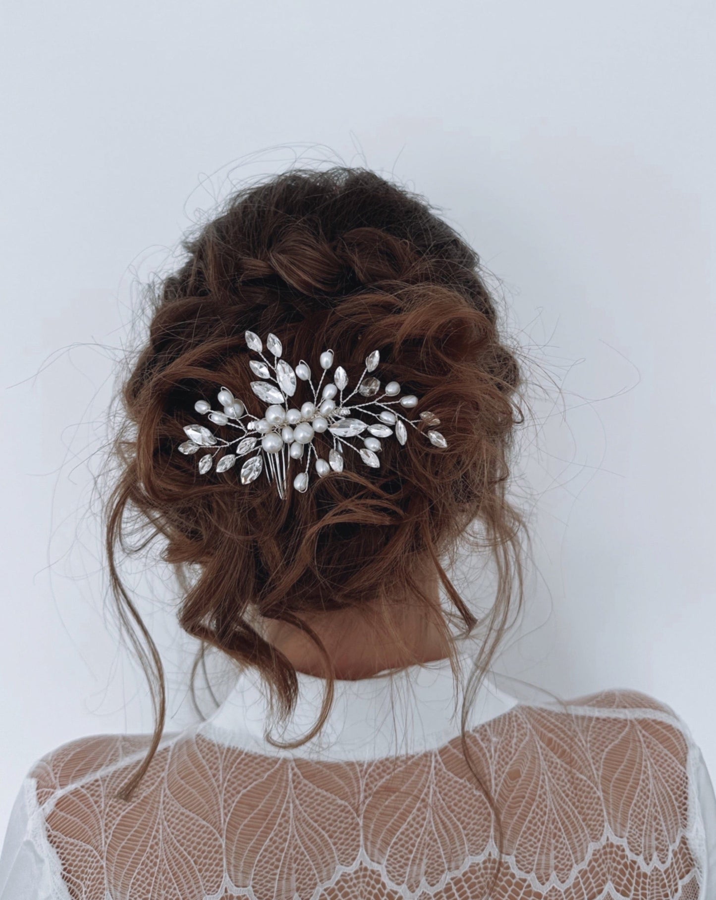 Amelie - Pearl And Diamond Wedding Hair Piece