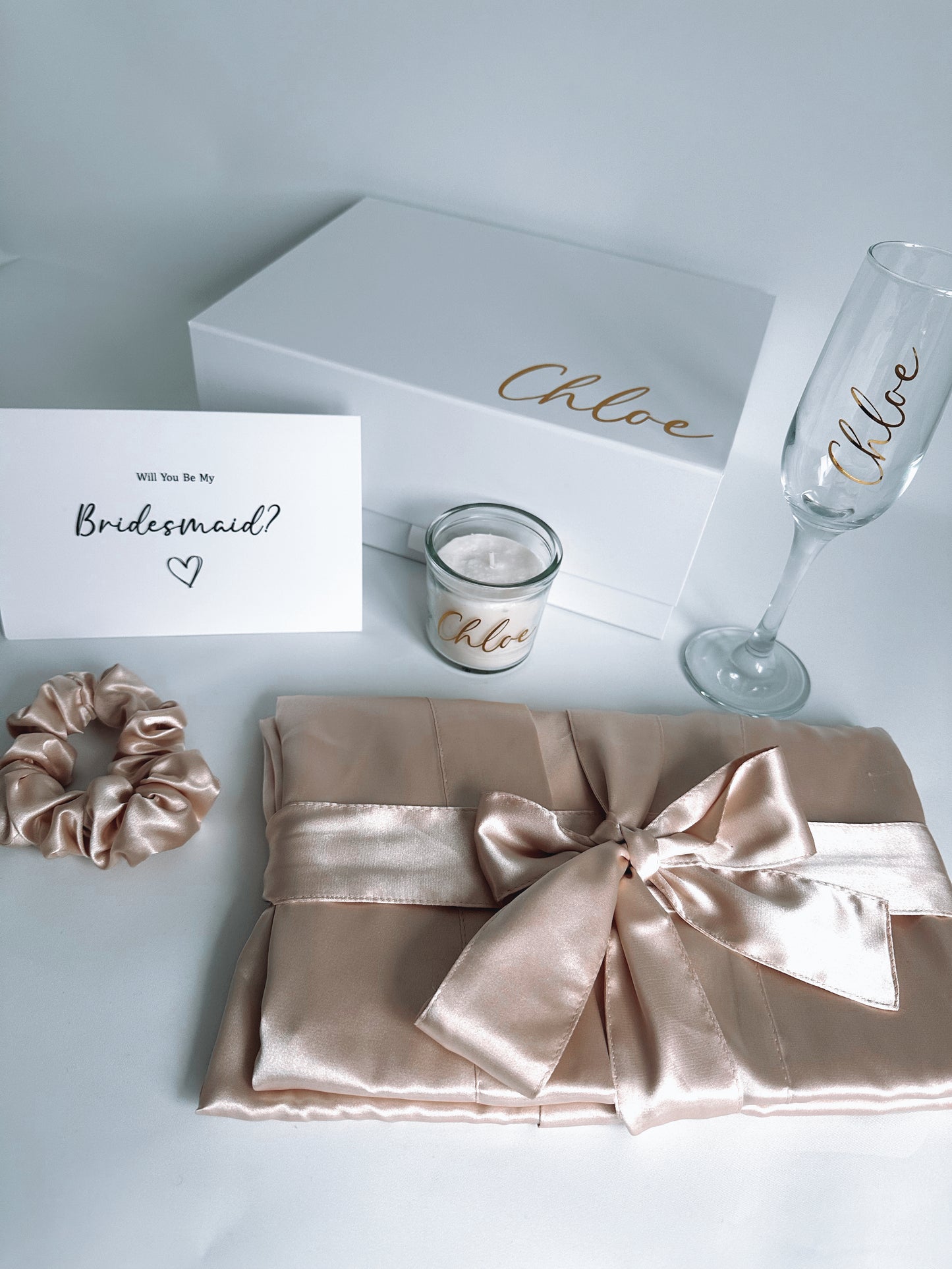 Bridesmaid Proposal Box - Champagne Robe Gift Box