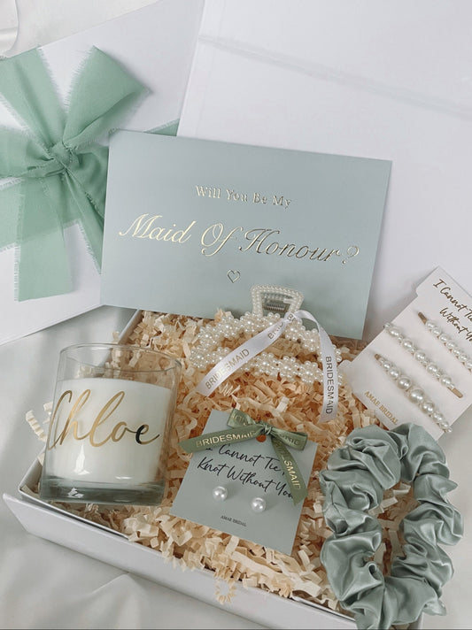 Personalised Bridesmaid Proposal Gift Box - Sage Green