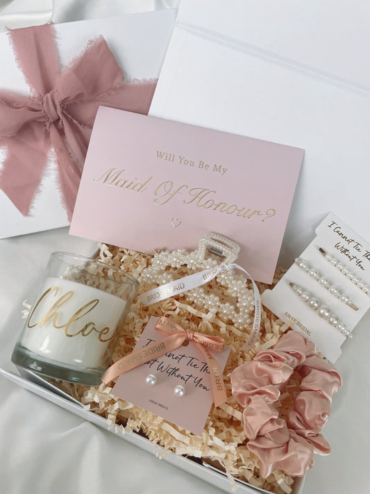 Personalised Bridesmaid Proposal Gift Box - Pink