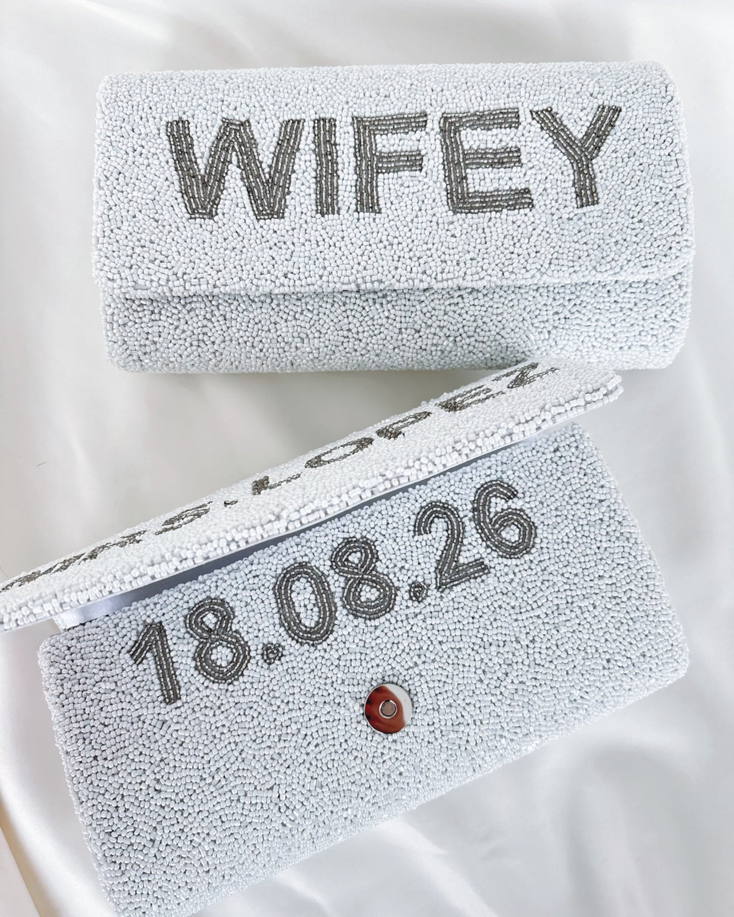 Personalised Beaded Bridal Clutch Bag