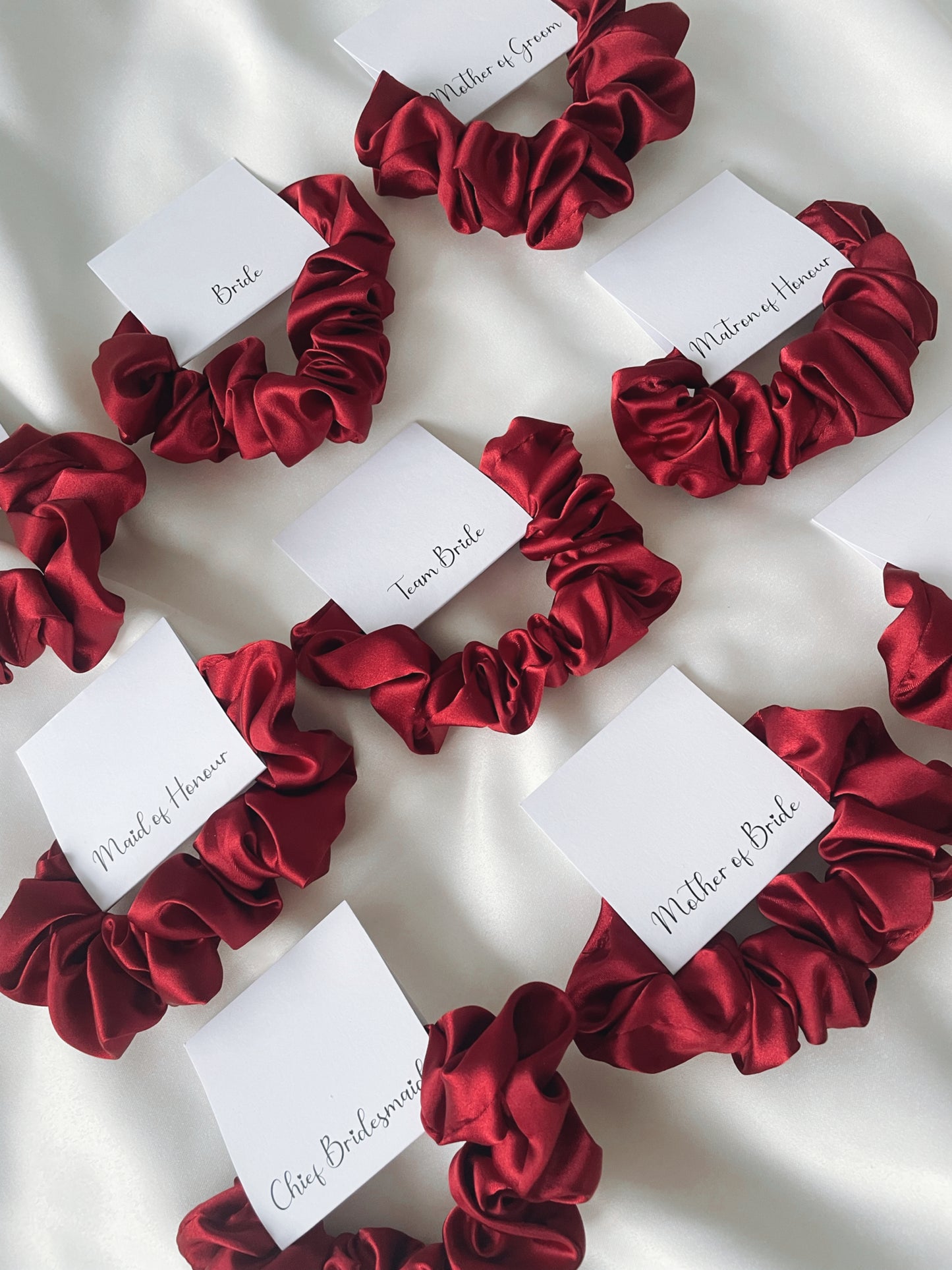 Personalised Wine Satin Scrunchie