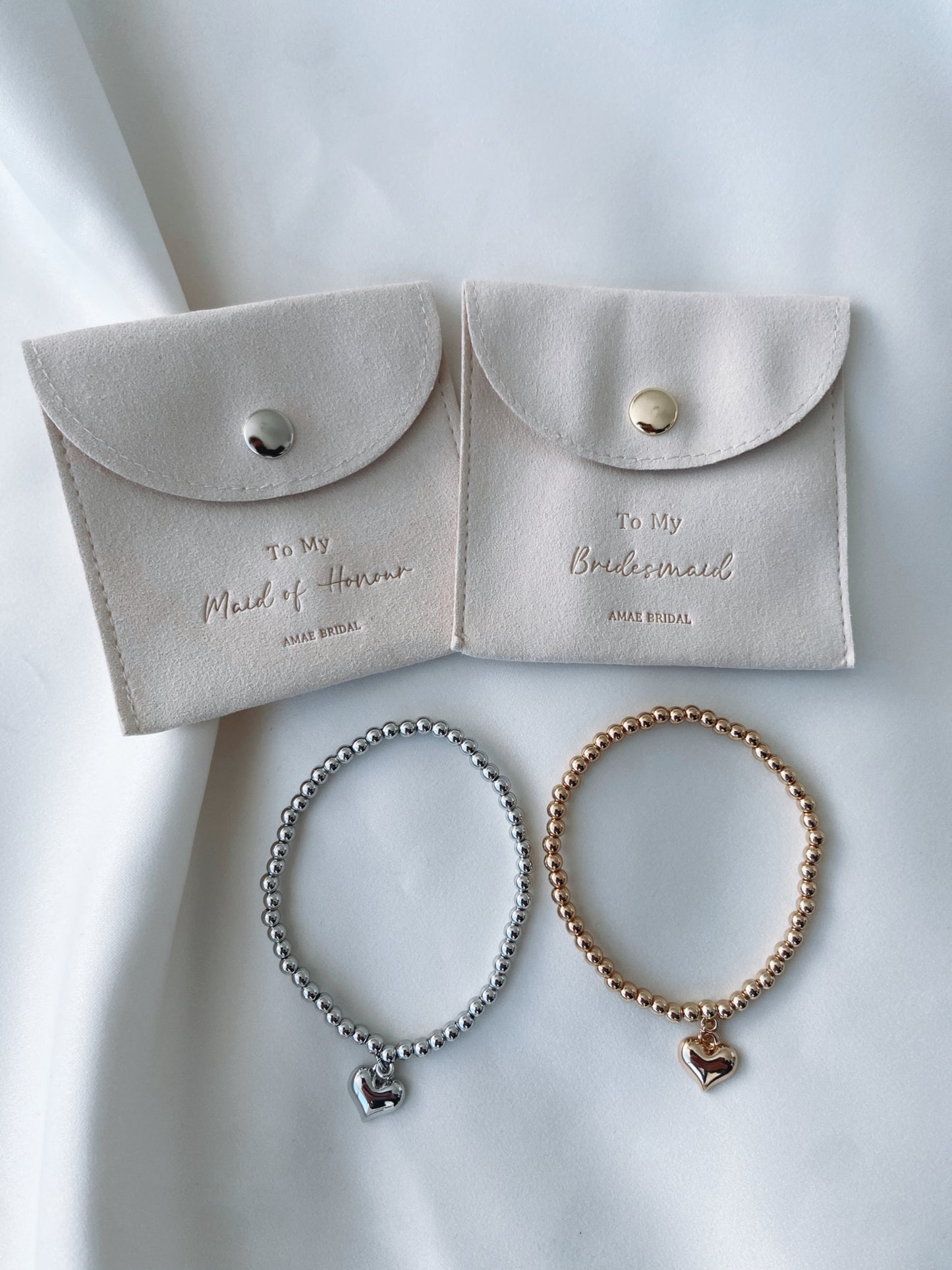 Bridesmaid Heart Bracelet & Pouch