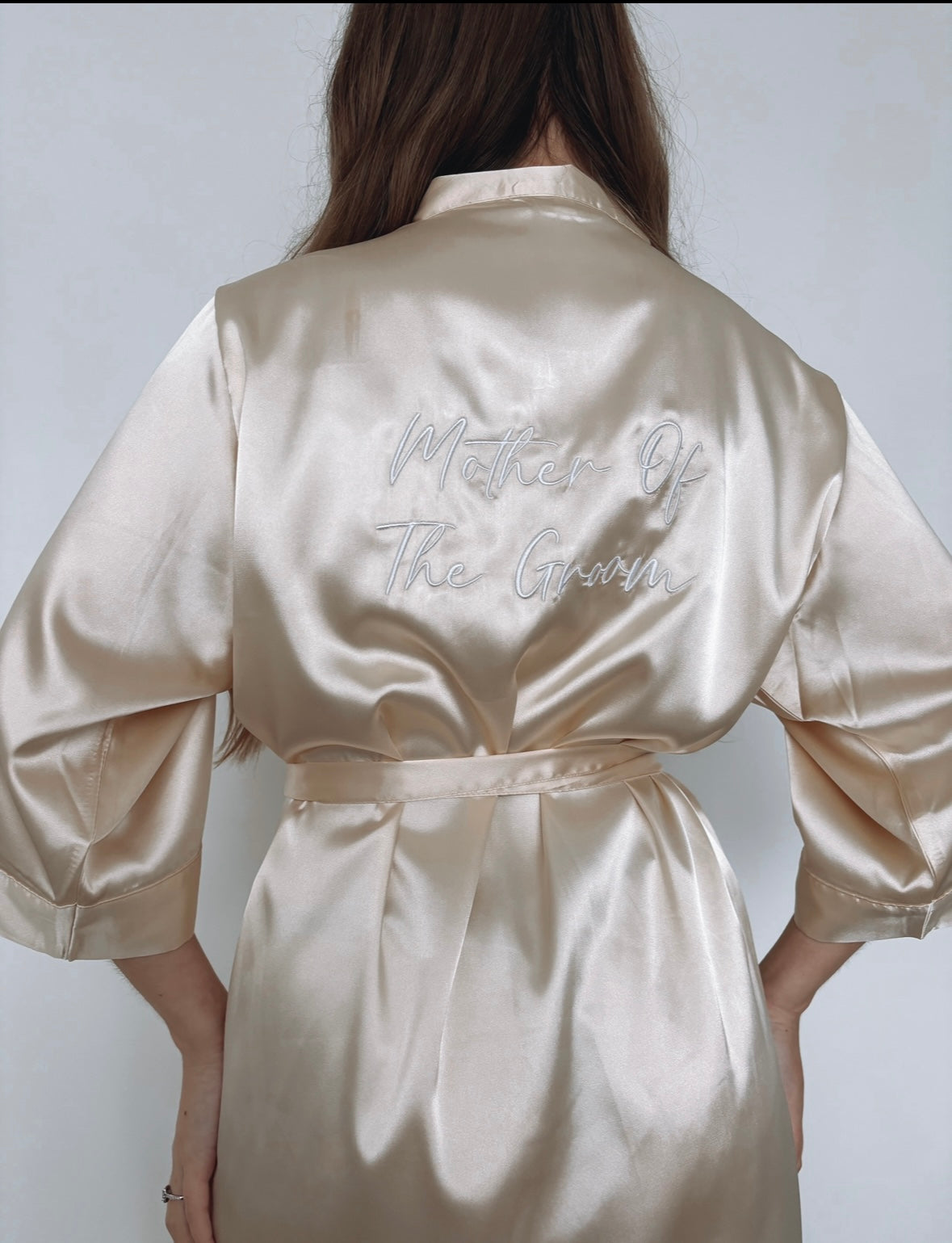 Personalised Prom Robe Personalised Embroidered Satin Robe - Champagne – AMAE BRIDAL